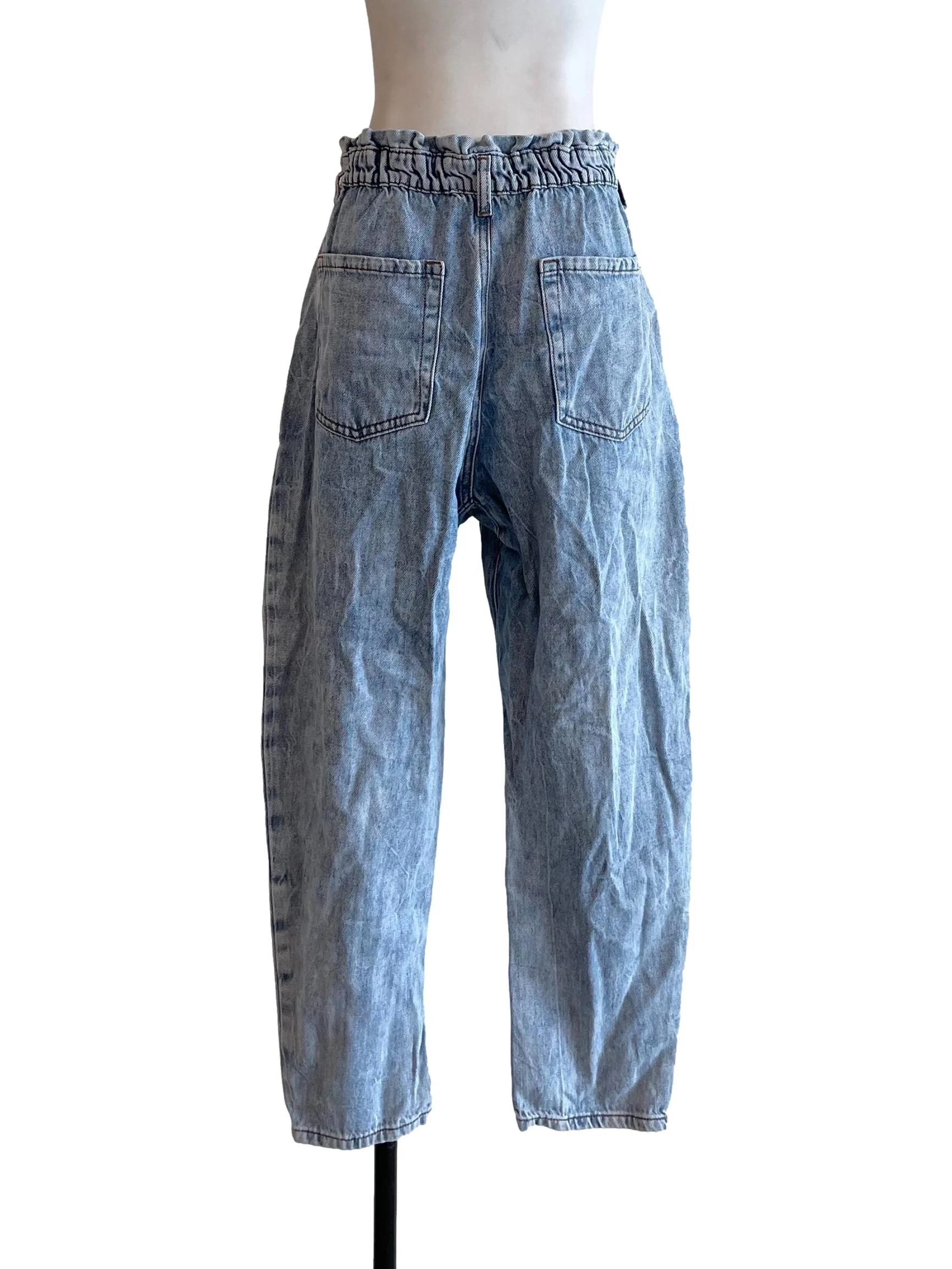 Light Blue Ruffled Waist Jeans - Image 2