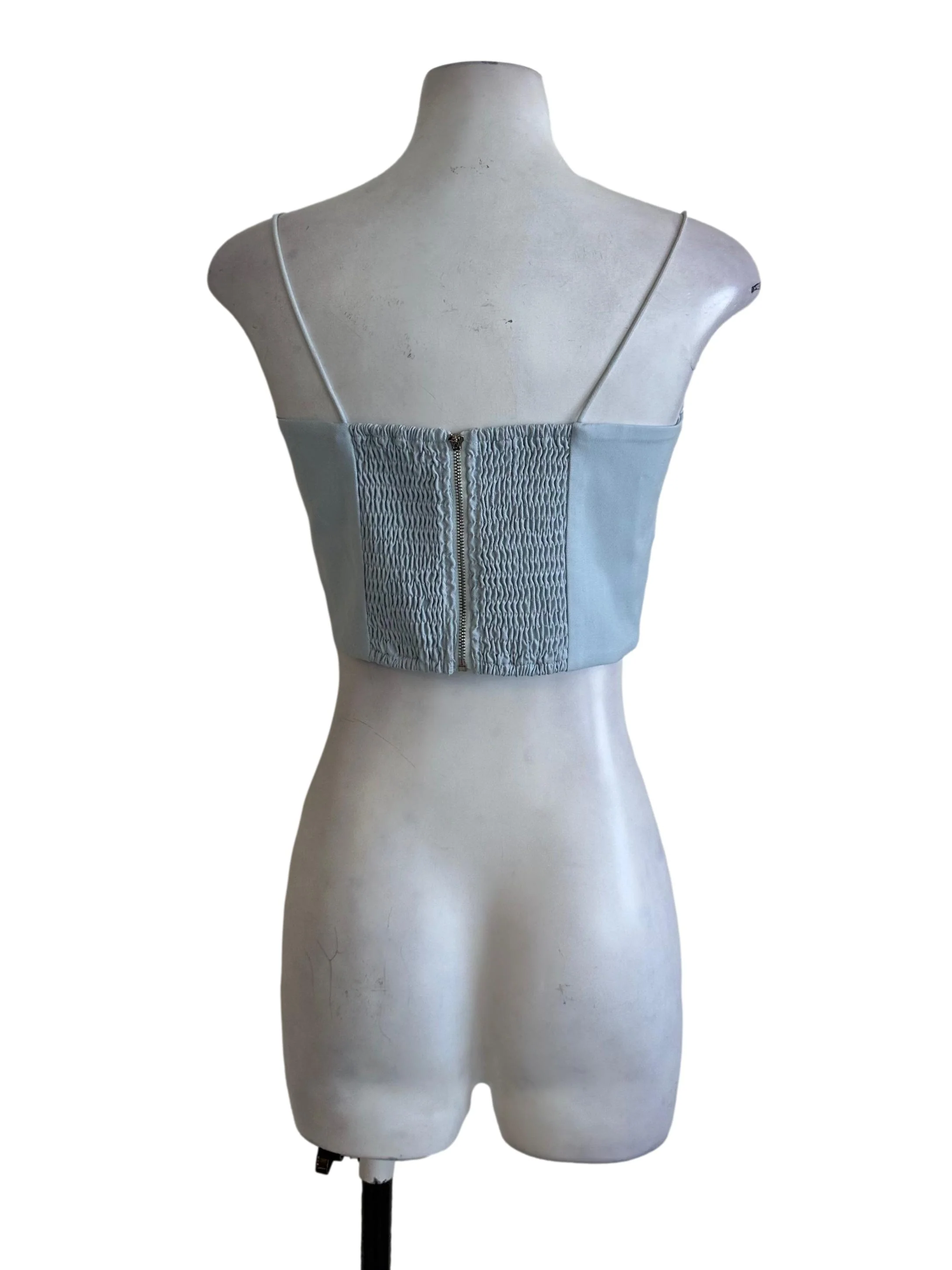 Light Blue Square Neck Crop Top - Image 2