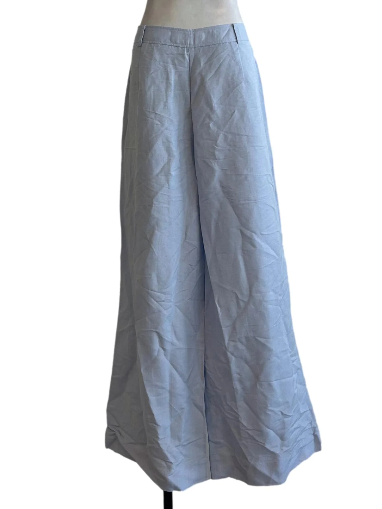 Light Blue Tailored Linen Pants - Image 2