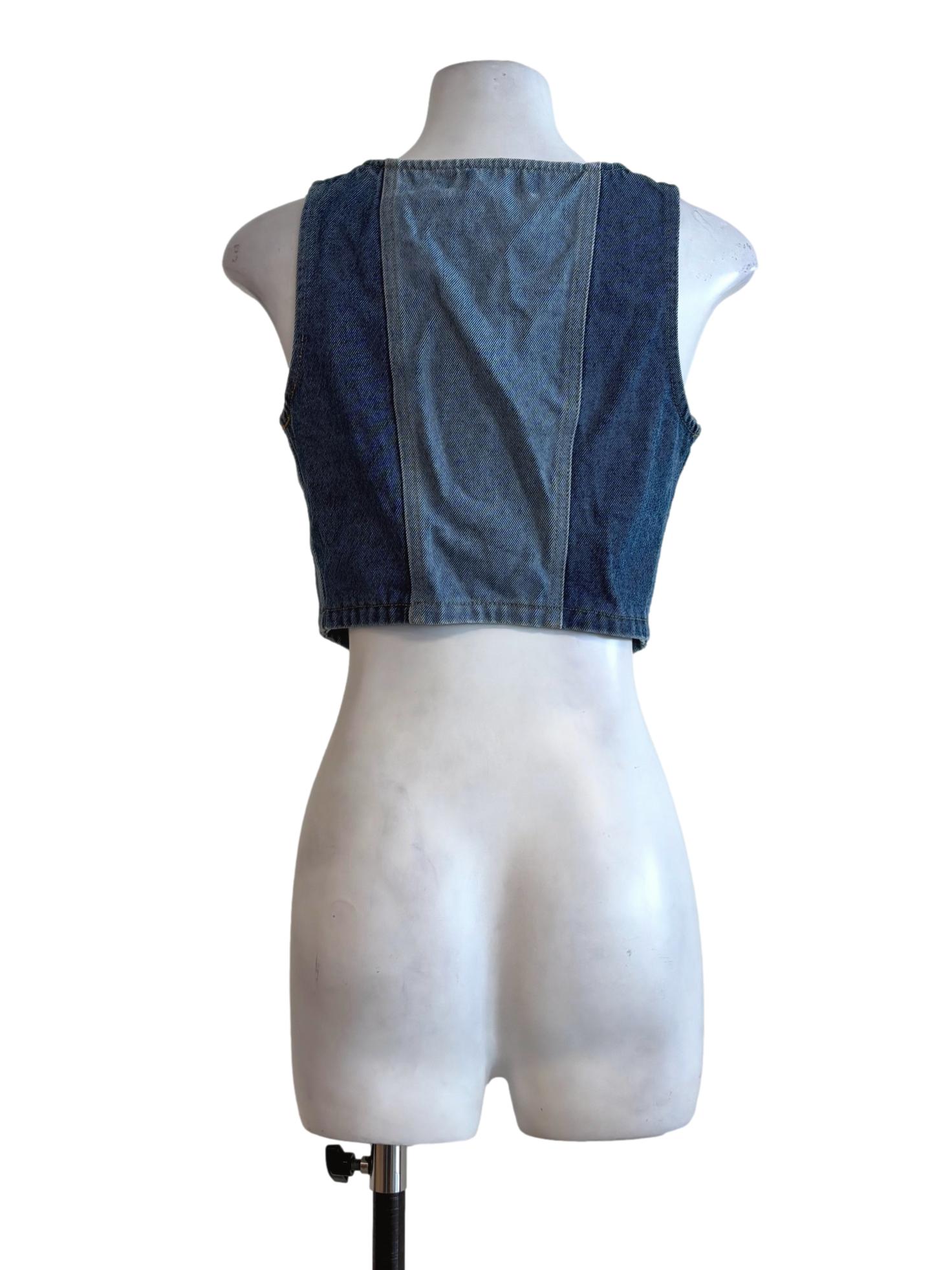 Light Denim Sleeveless Top - Image 2