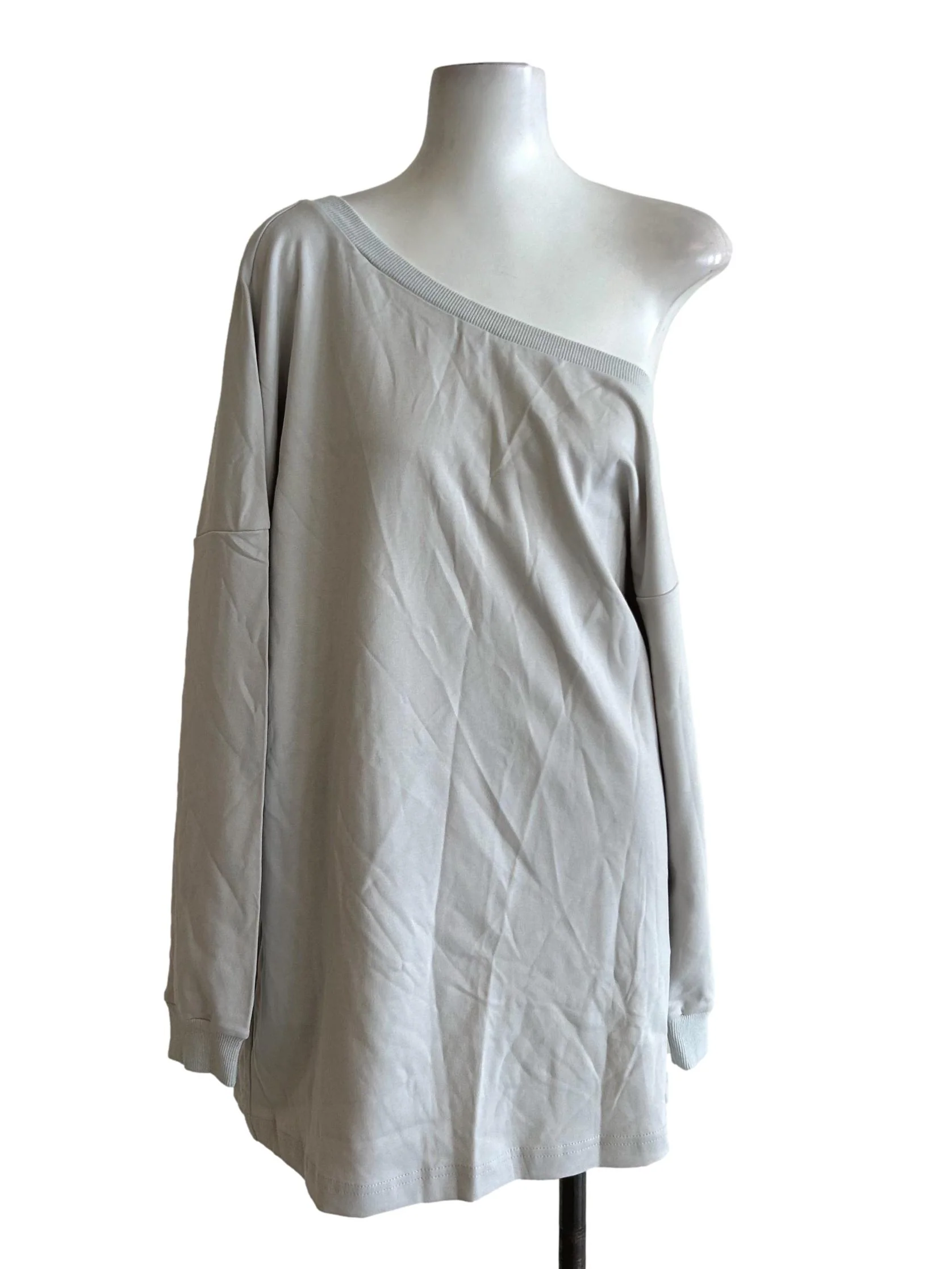 Light Grey Asymmetrical Sweatshirt