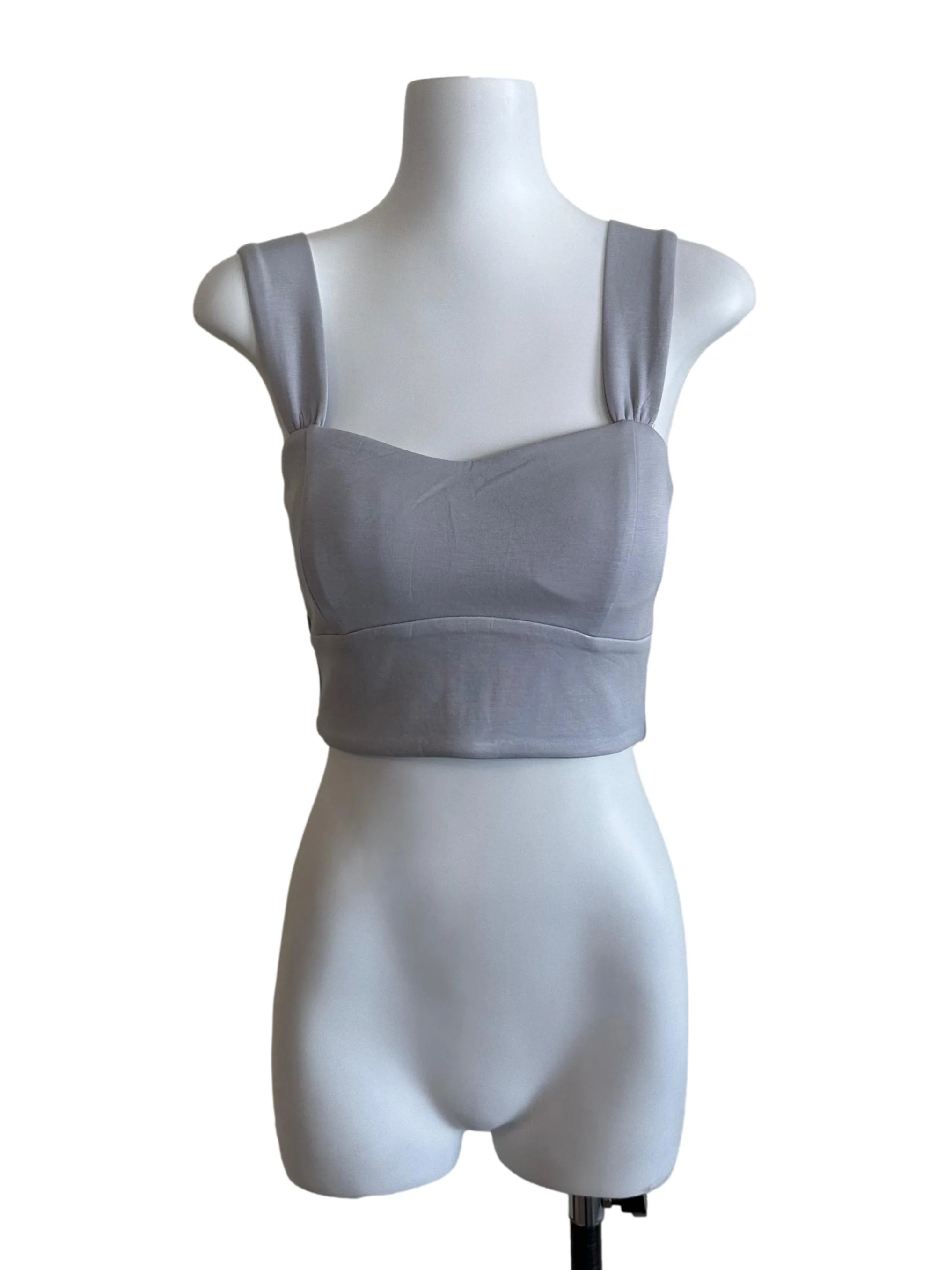 Light Grey Fitted Crop Top
