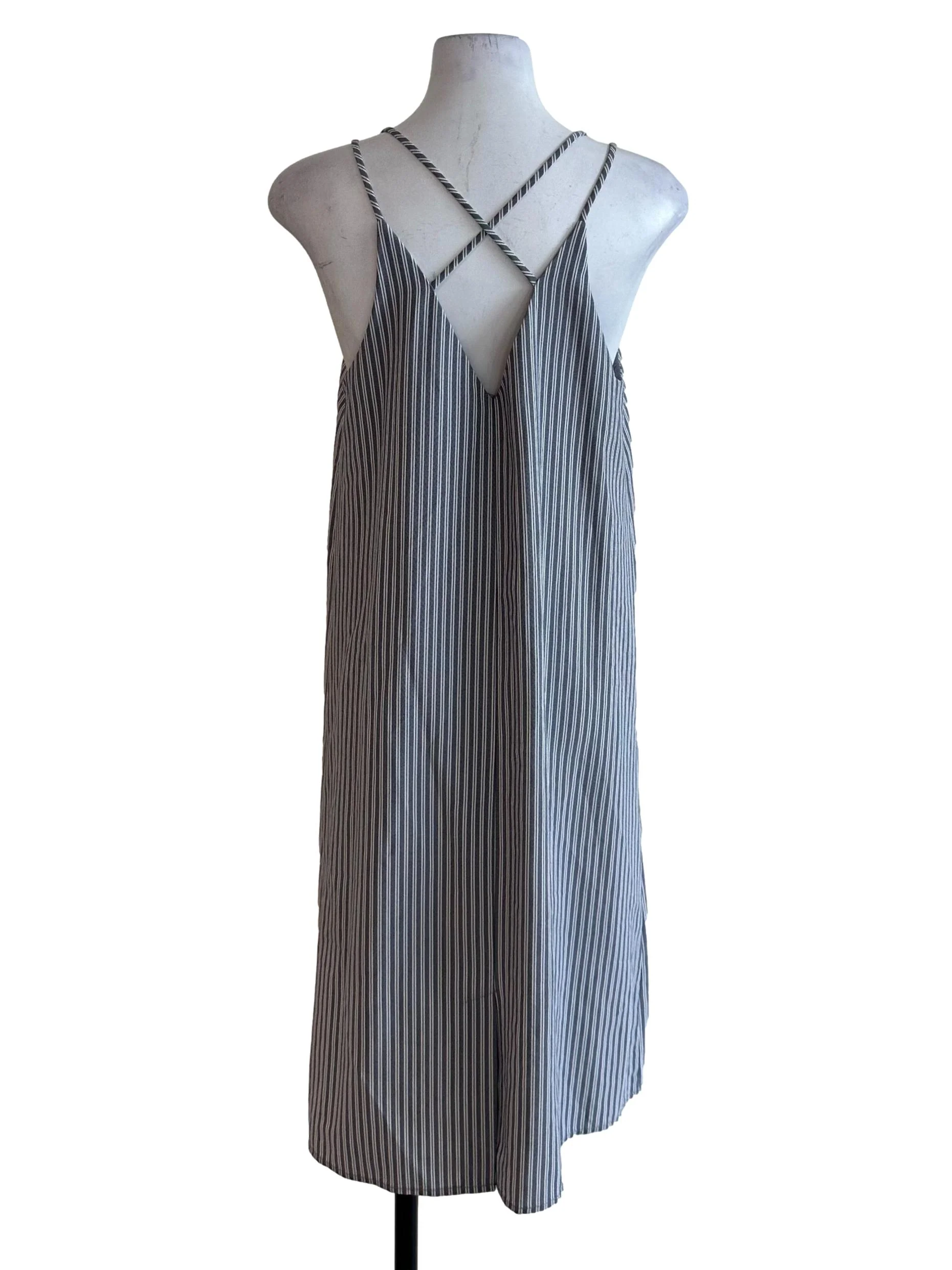 Light Grey Stripe Pattern Dress - Image 2