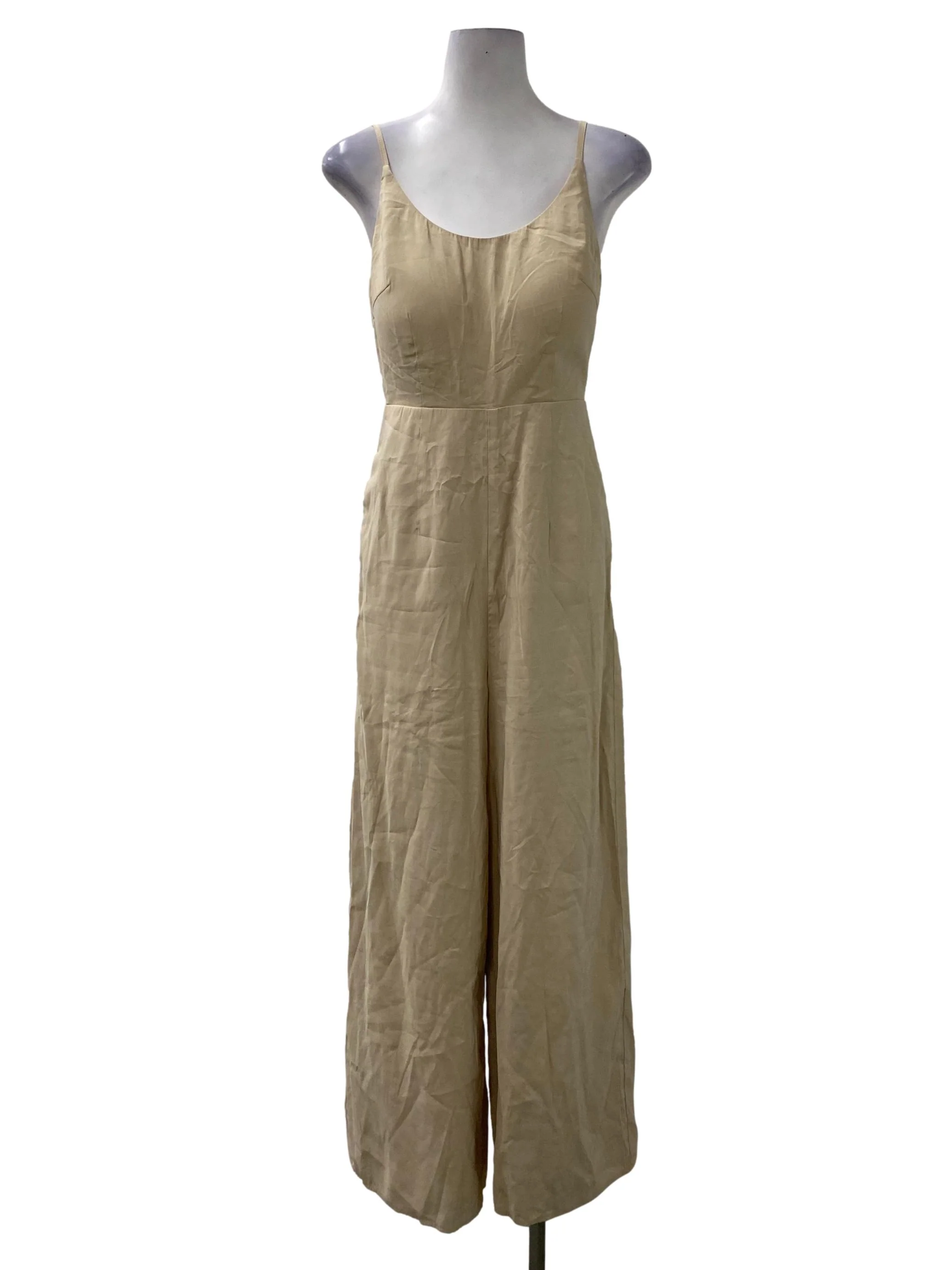Light Khaki Strap Jumpsuit