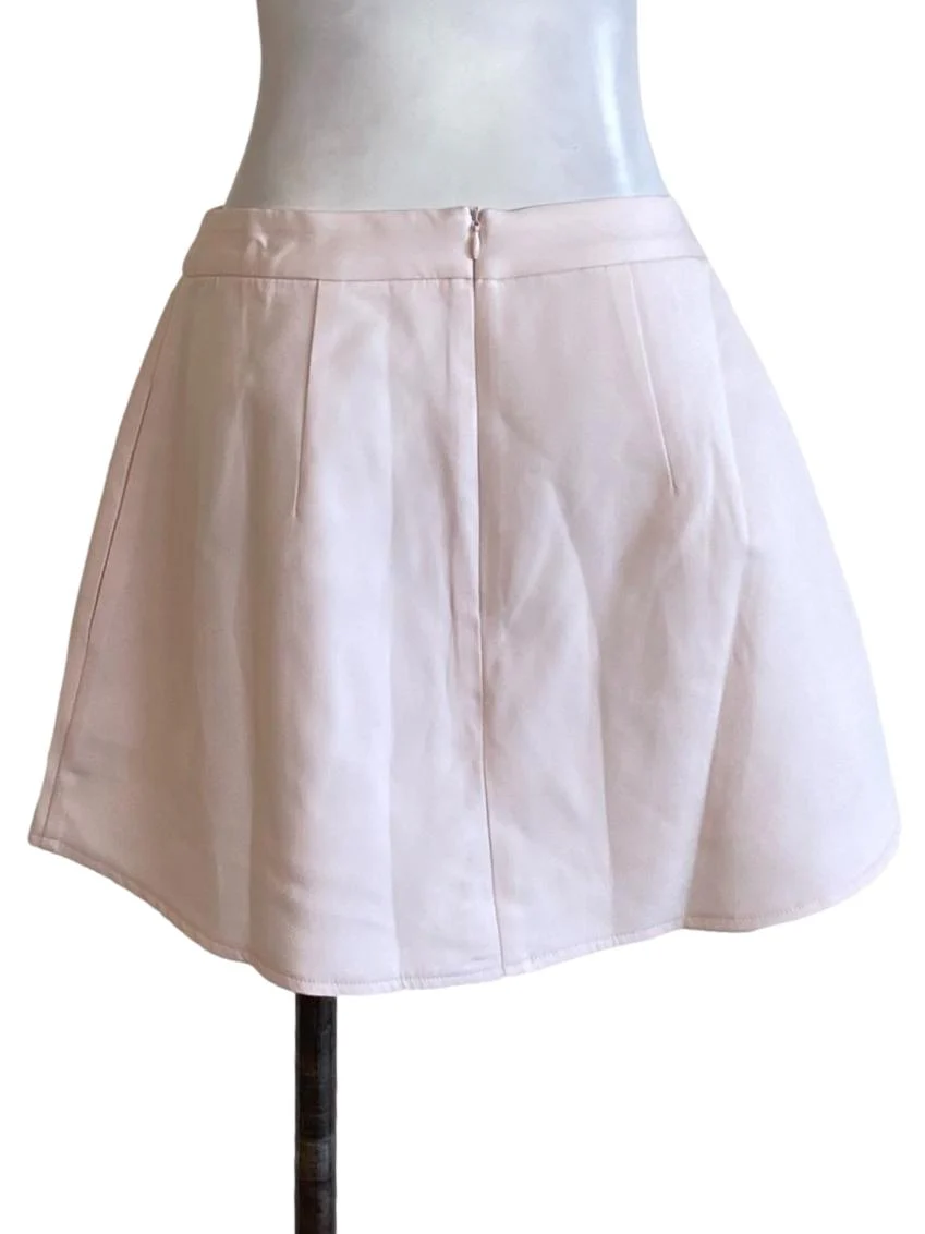 Light Lemonade Pink Asymmetrical Mini Skirt - Image 2