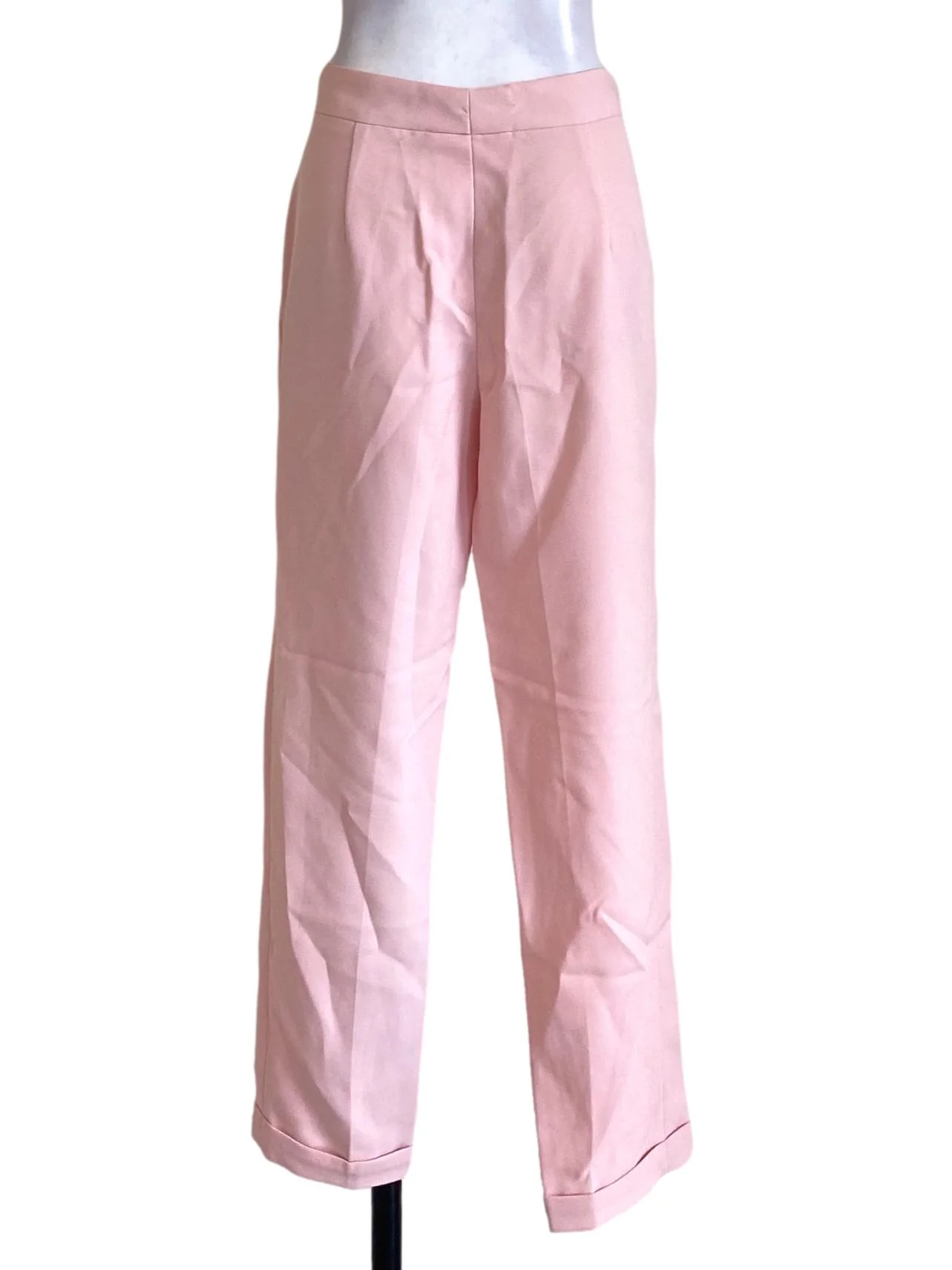 Light Lemonade Pink Fitted Straight Formal Pants - Image 2