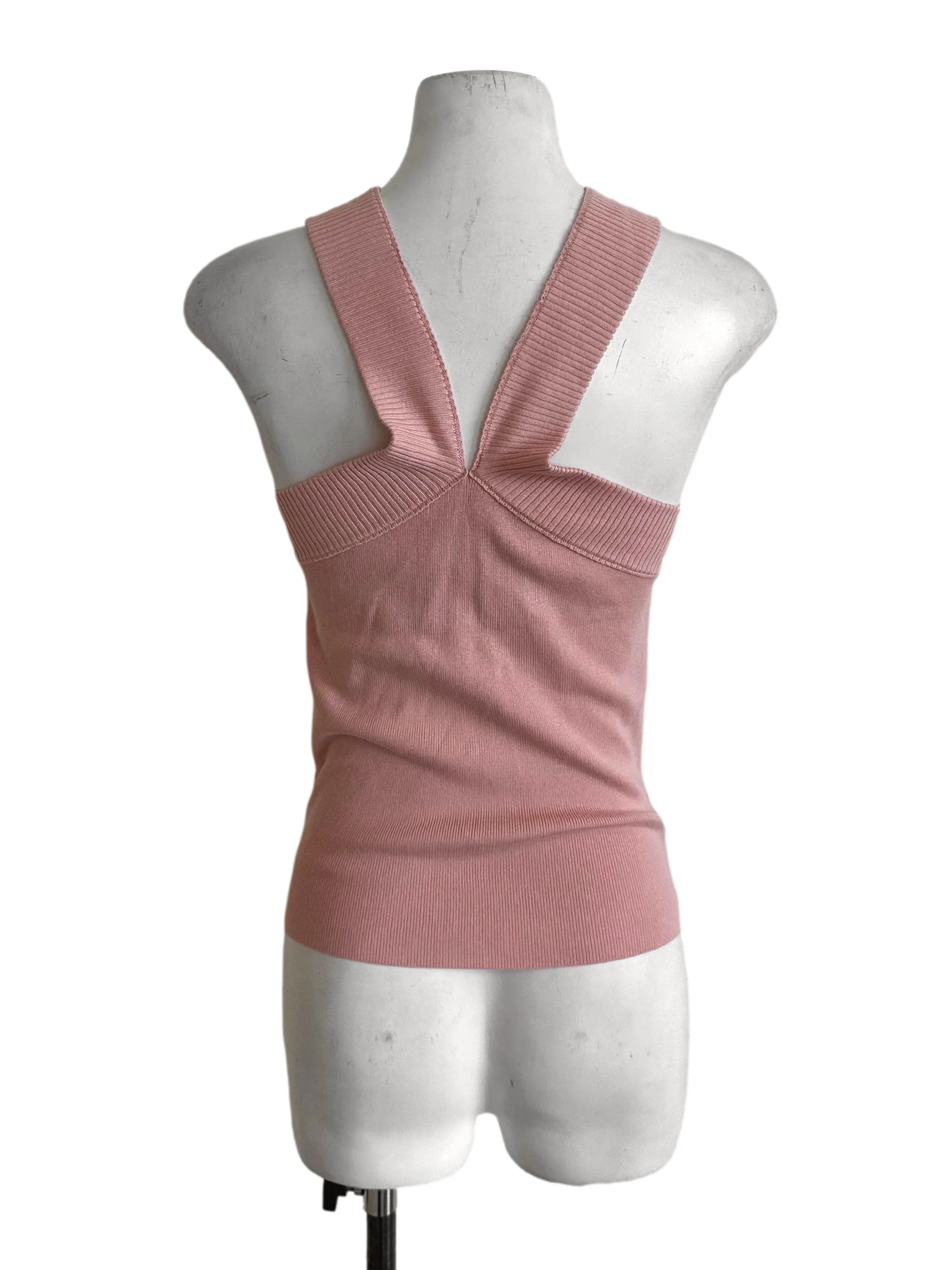 Light Pink Knit Halter Top - Image 2