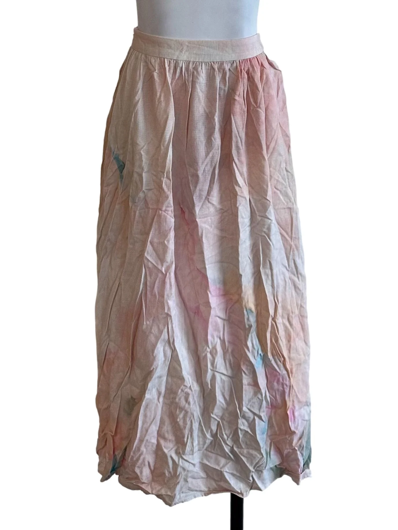 Light Pink Pattern High Waist Skirt
