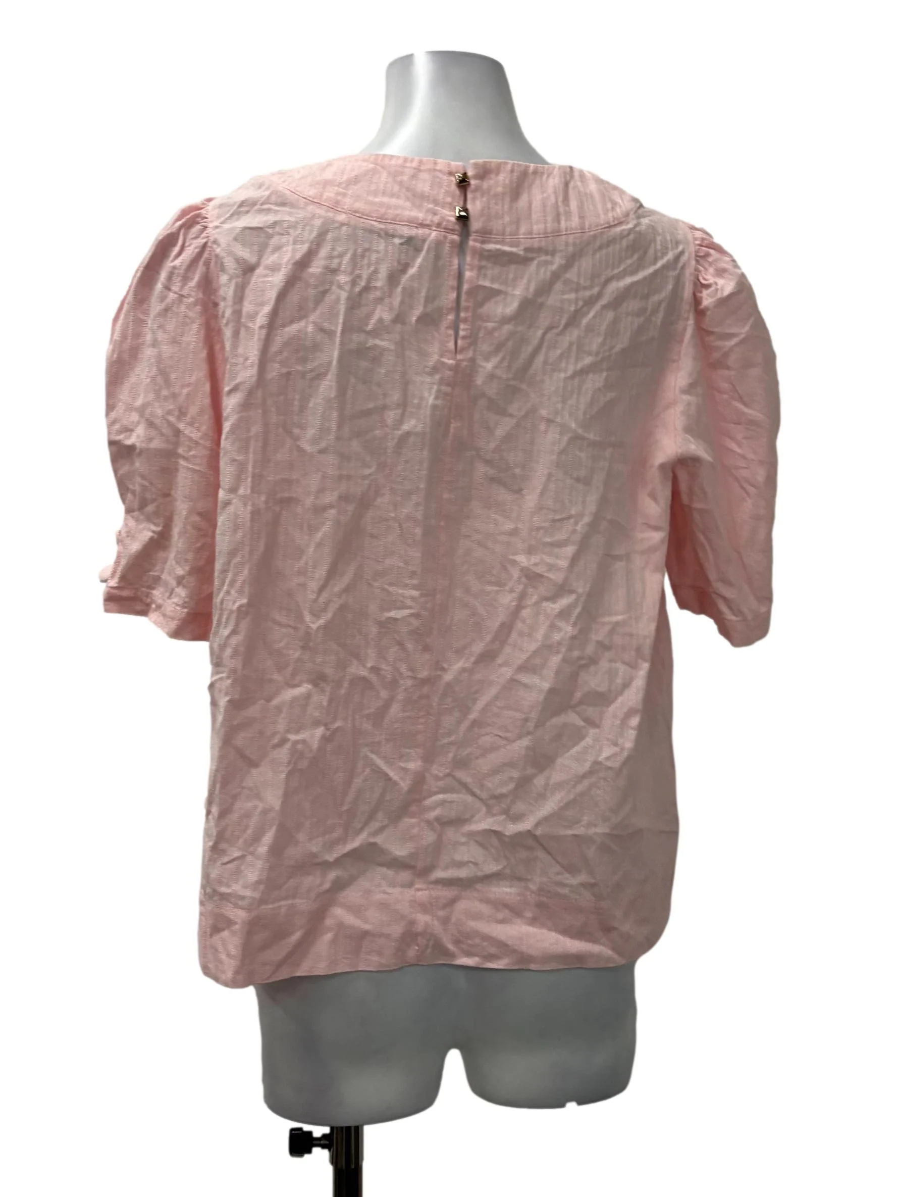 Light Pink Roundneck Textured Blouse - Image 2