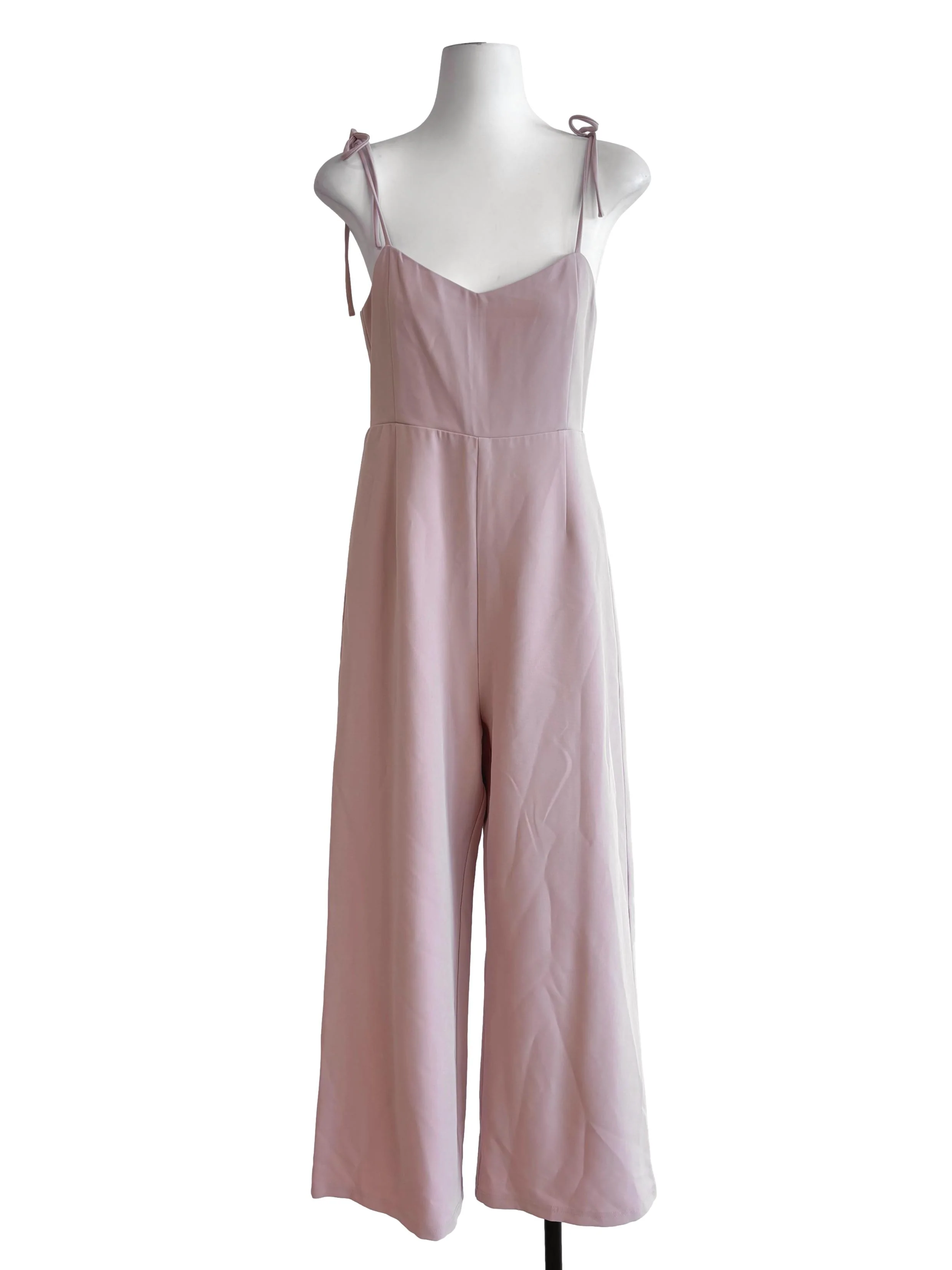 Light Pink Tie Strap Jumpsuit