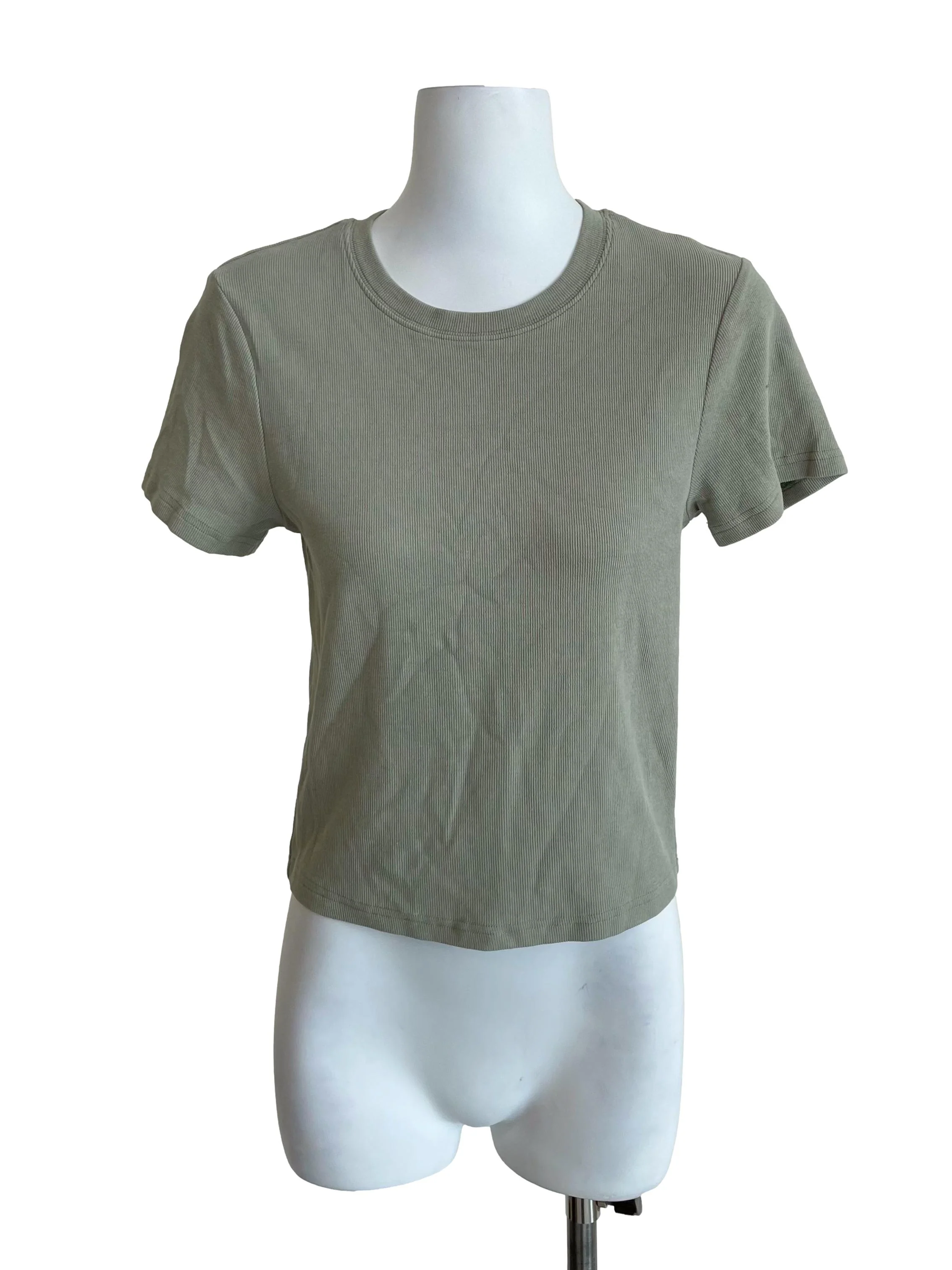 Light Sage Skinny Knit Tee