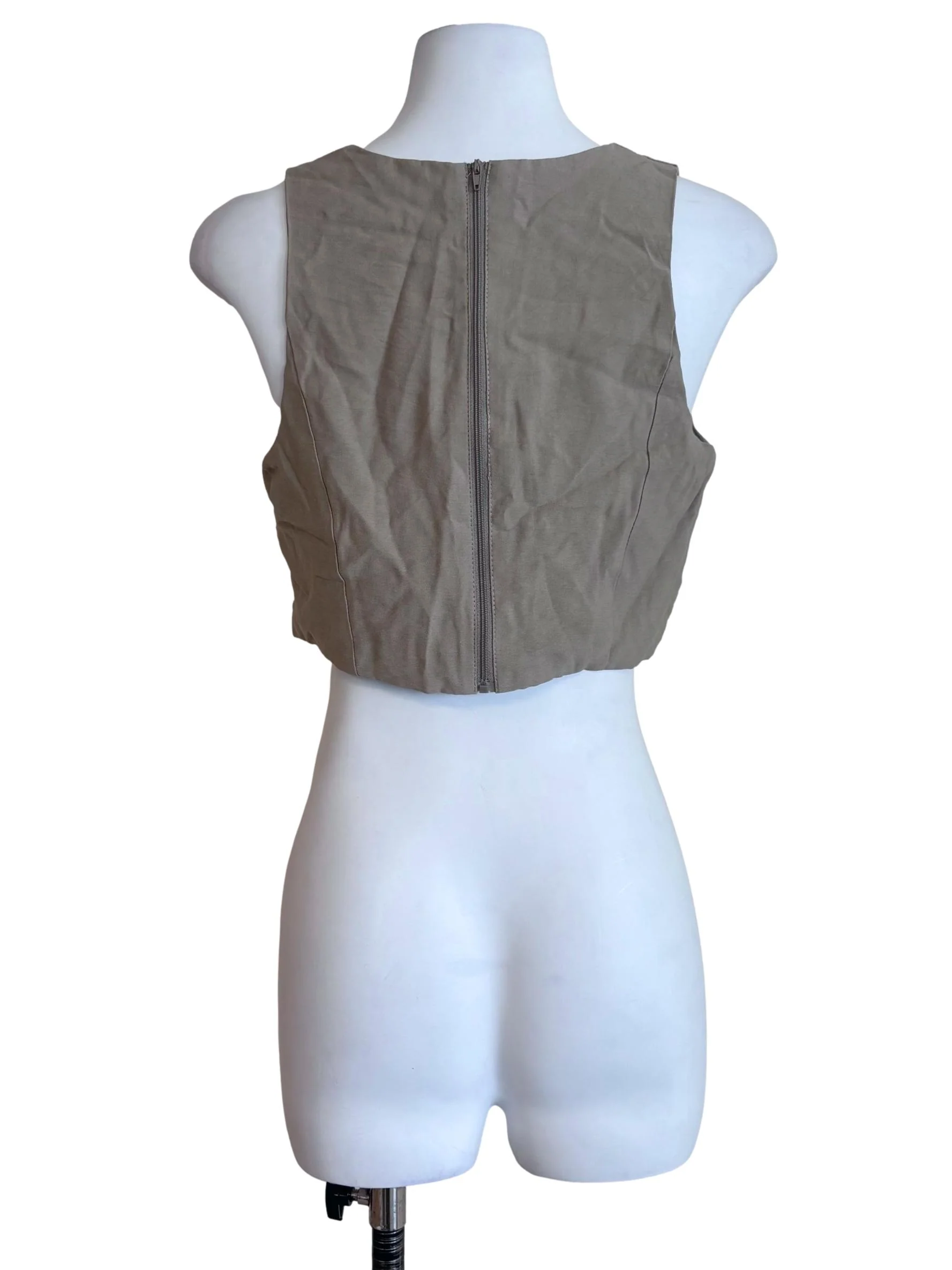 Light Sage Sleeveless Cropped Top - Image 2