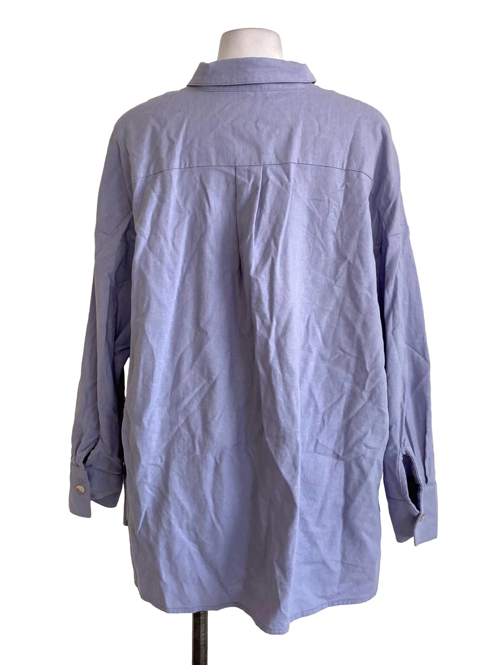 Light Teal Blue Buttoned Down Shirt Blouse TCL - Image 2