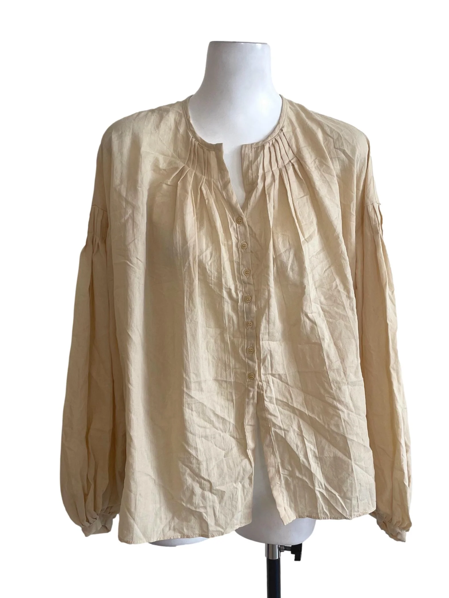 Light Yellow Button Up Blouse