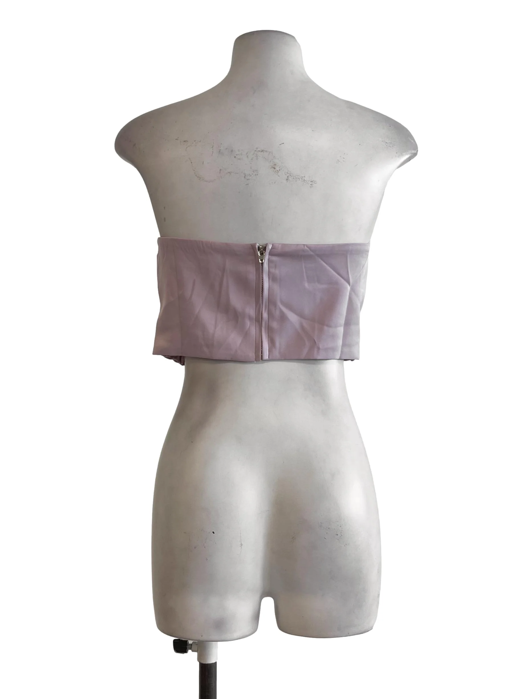 Lilac Pleated Strapless Bra Top - Image 2