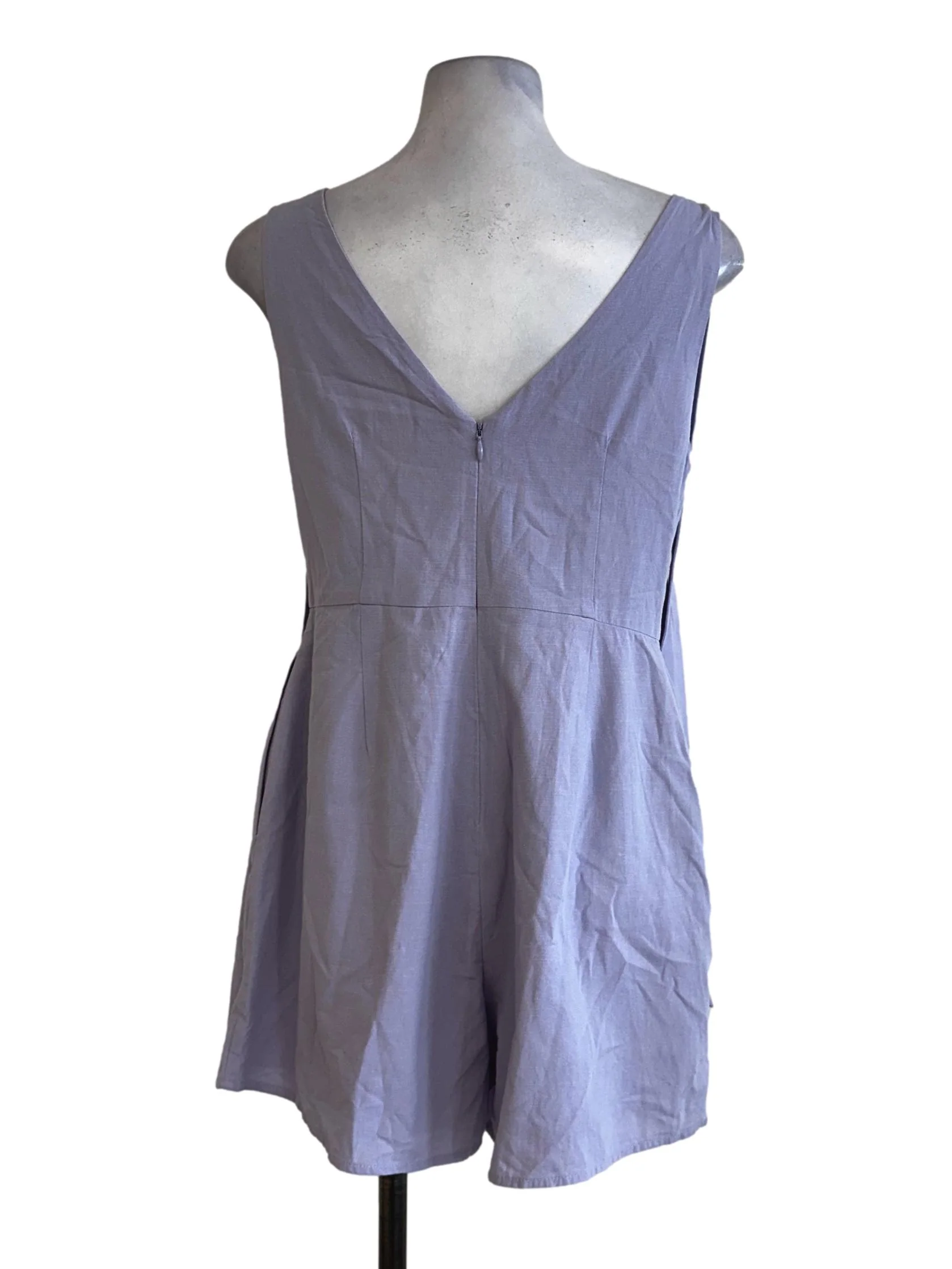 Lilac Purple Linen Rompers LB - Image 2