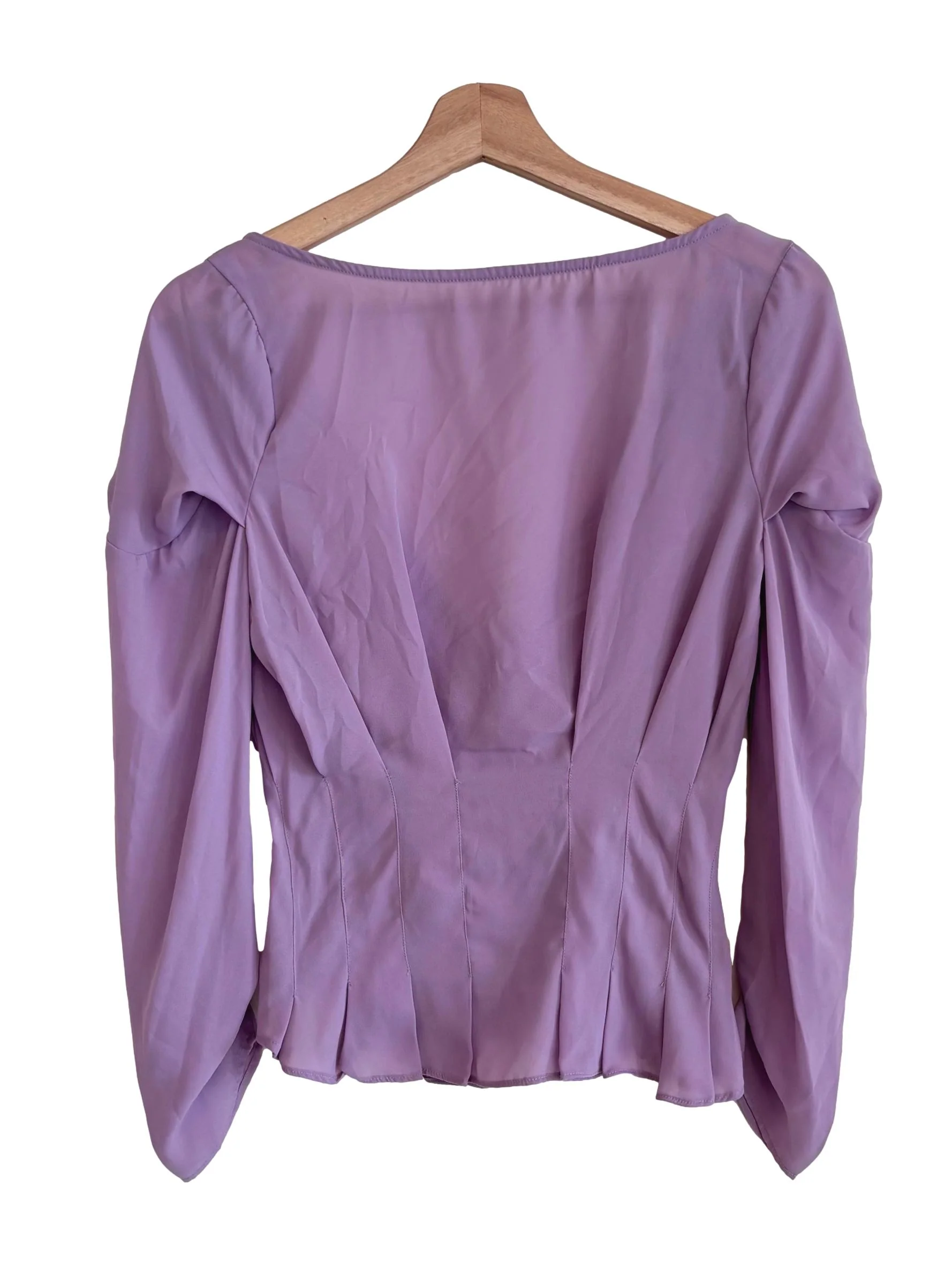 Lilac Purple Low Back Fitted Waist Top - Image 2