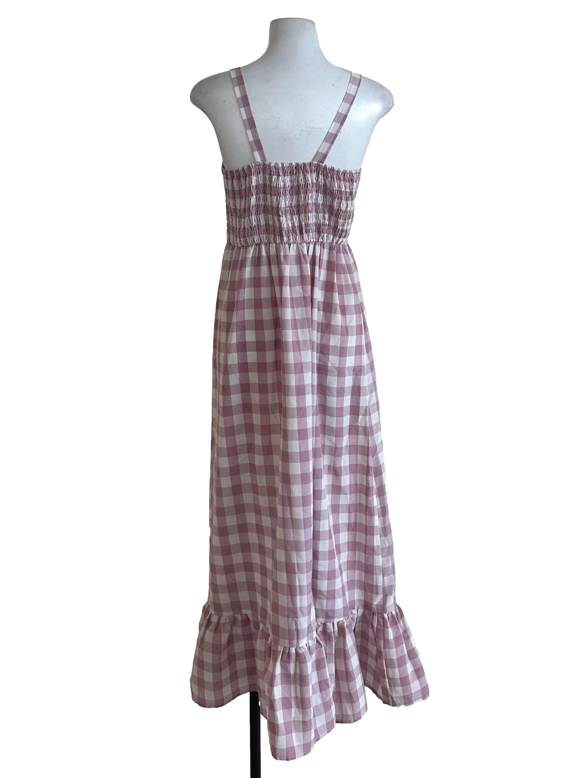 Lilac Purple Plaid Ruffle Dress - Image 2