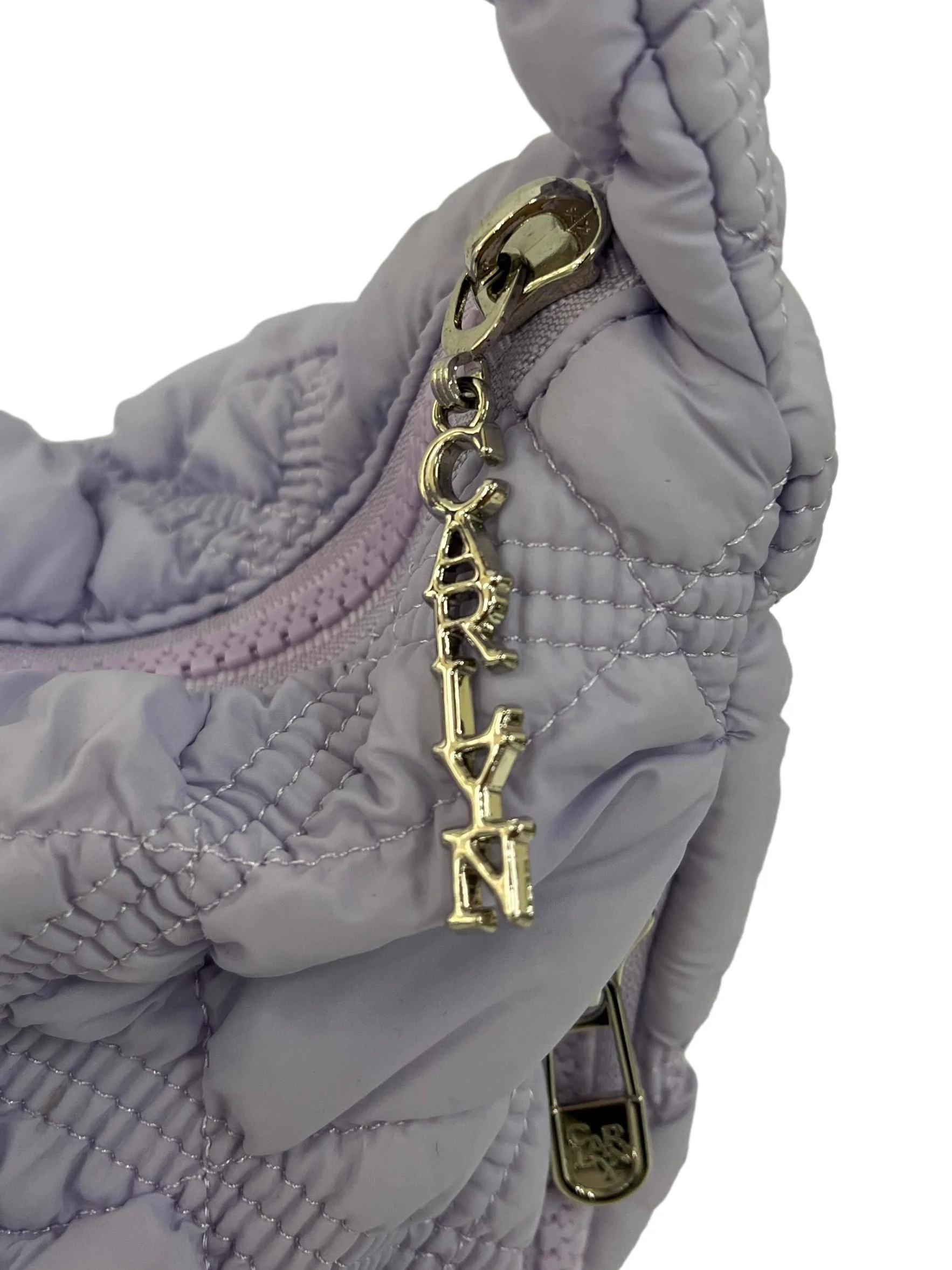 Lilac Quilted Crossbody Bag - Image 3