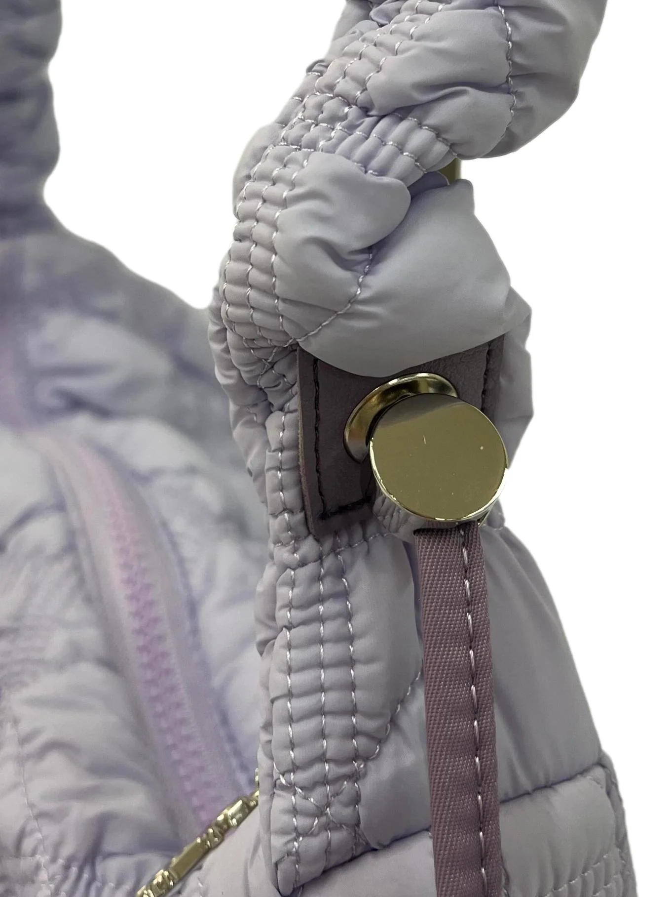 Lilac Quilted Crossbody Bag - Image 4