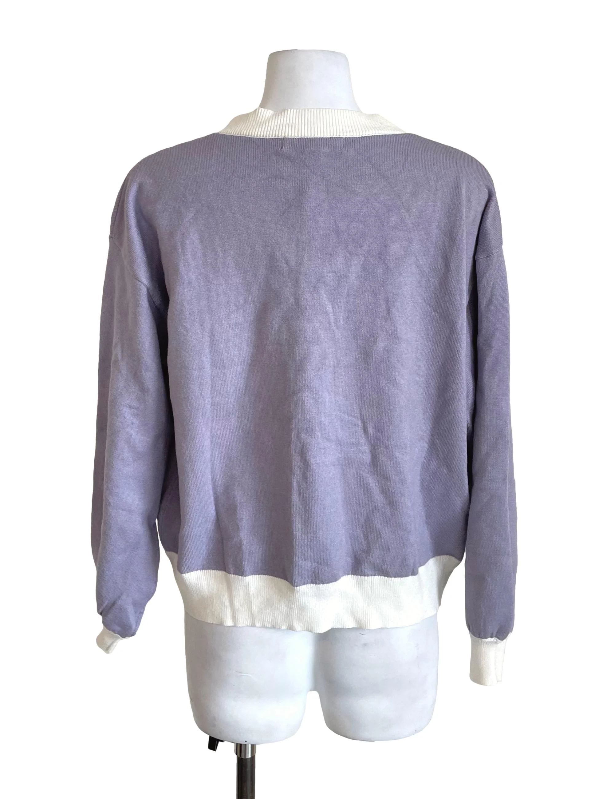 Lilac White Trace Donald Cardigan - Image 2