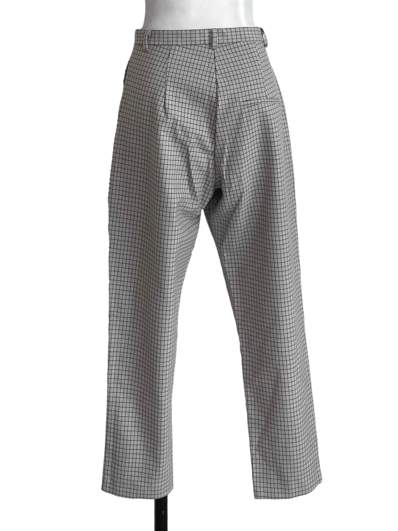 Linen & Black Plaid Pegged Pants TEM - Image 2