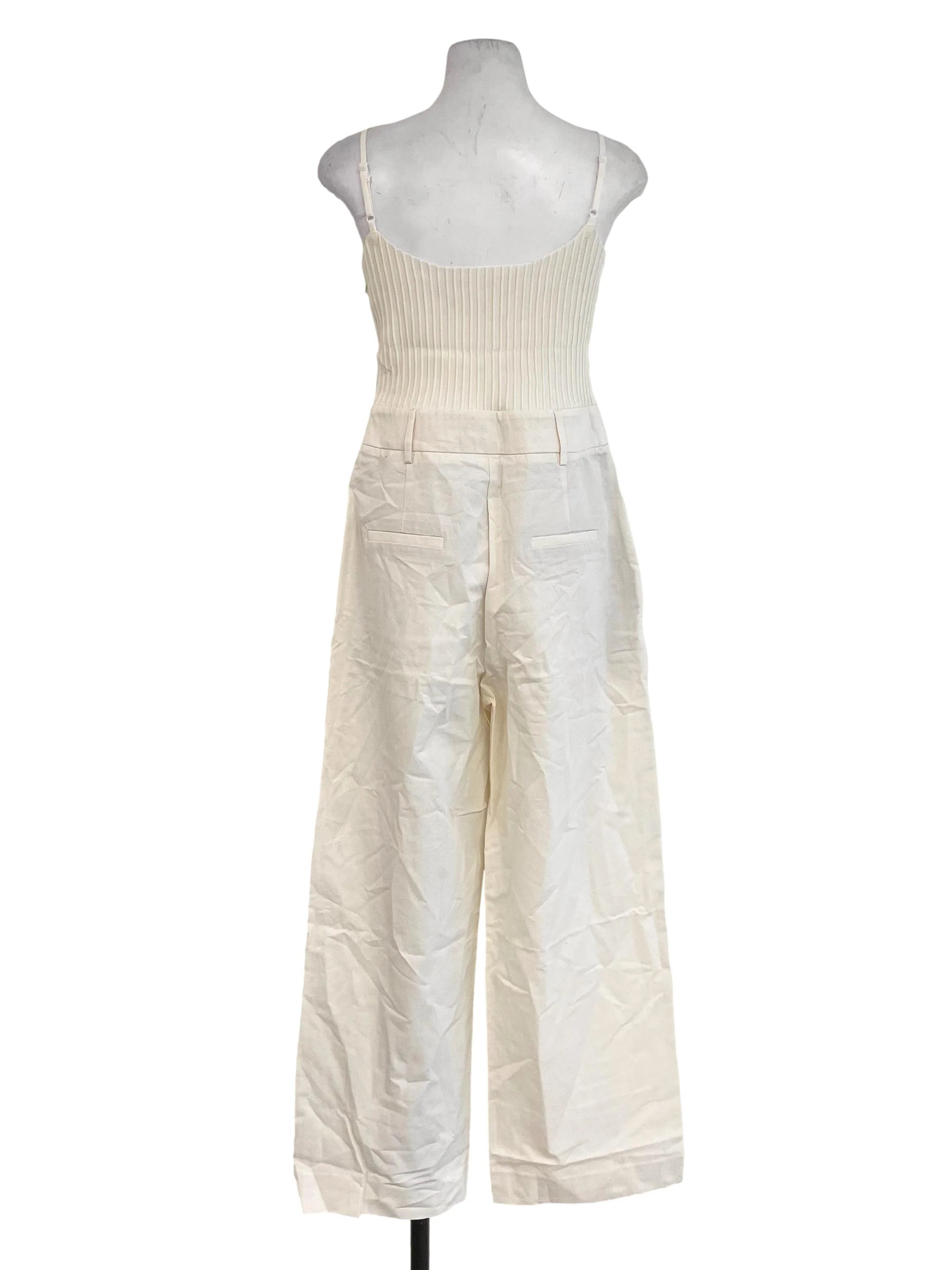 Linen Ribbed Top High Waist Jumpsuit LB - Image 2