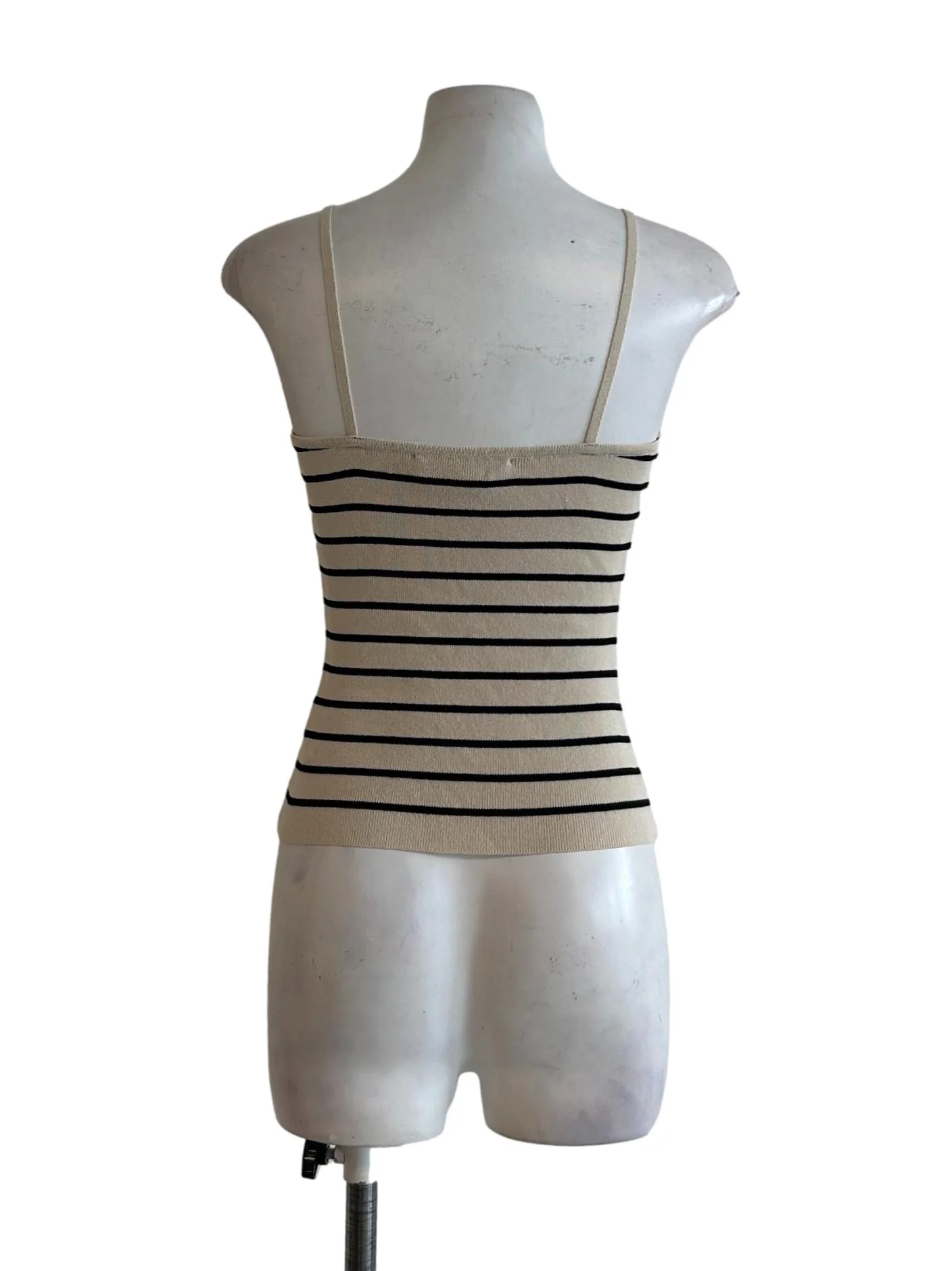 Linen White And Black Stripes Top - Image 2
