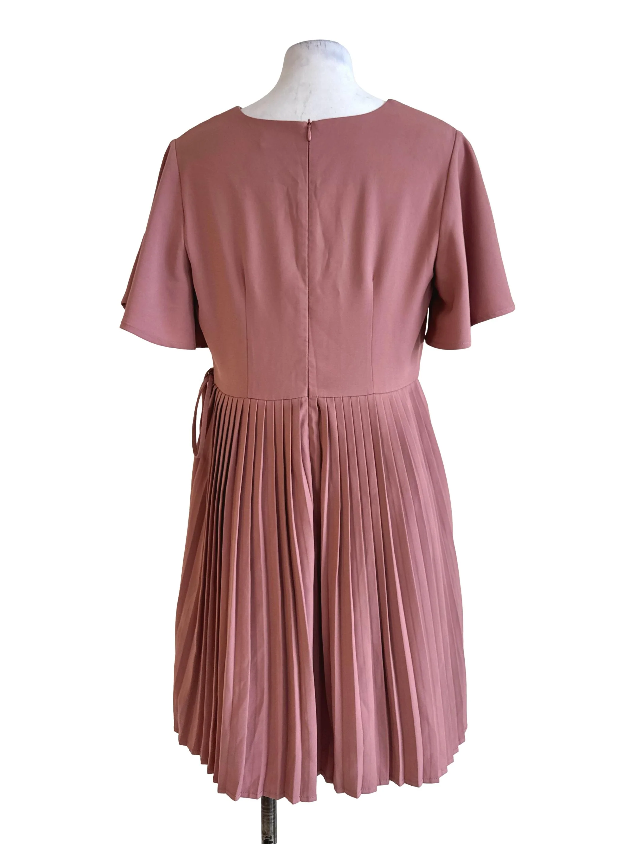 Liver Pink Pleated Dress - Image 2