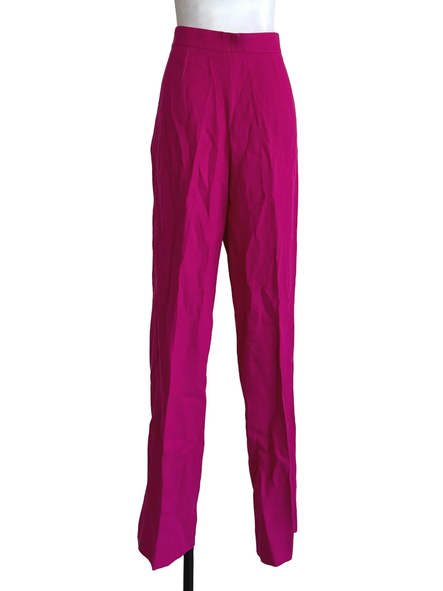 Magenta Pink Relaxed Linen Pants - Image 2