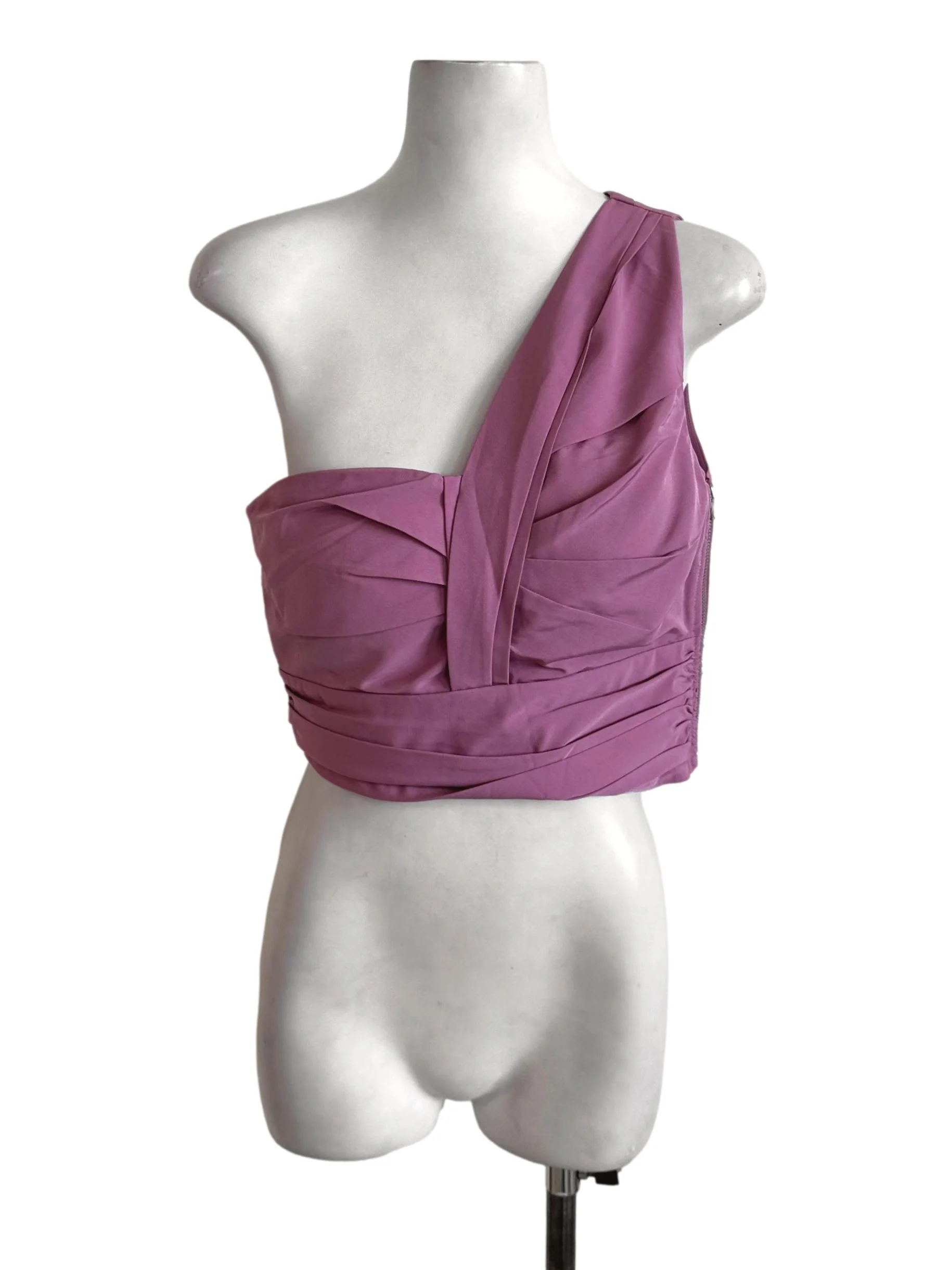 Magenta Purple Pleated Asymmetric Top LB