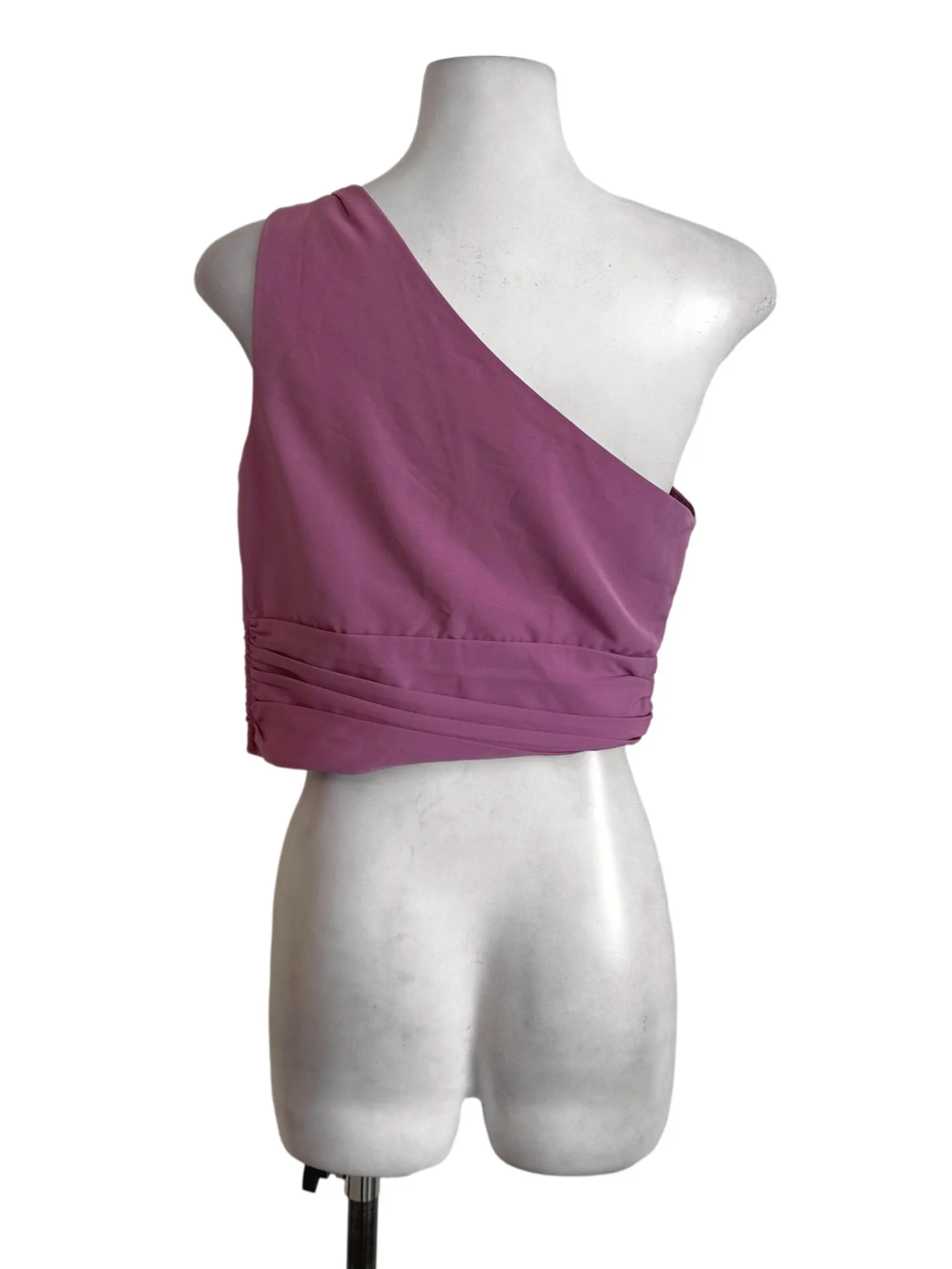 Magenta Purple Pleated Asymmetric Top LB - Image 2