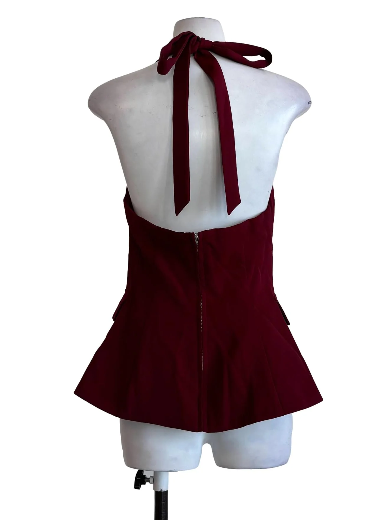 Maroon Flower Button Halter Top - Image 2