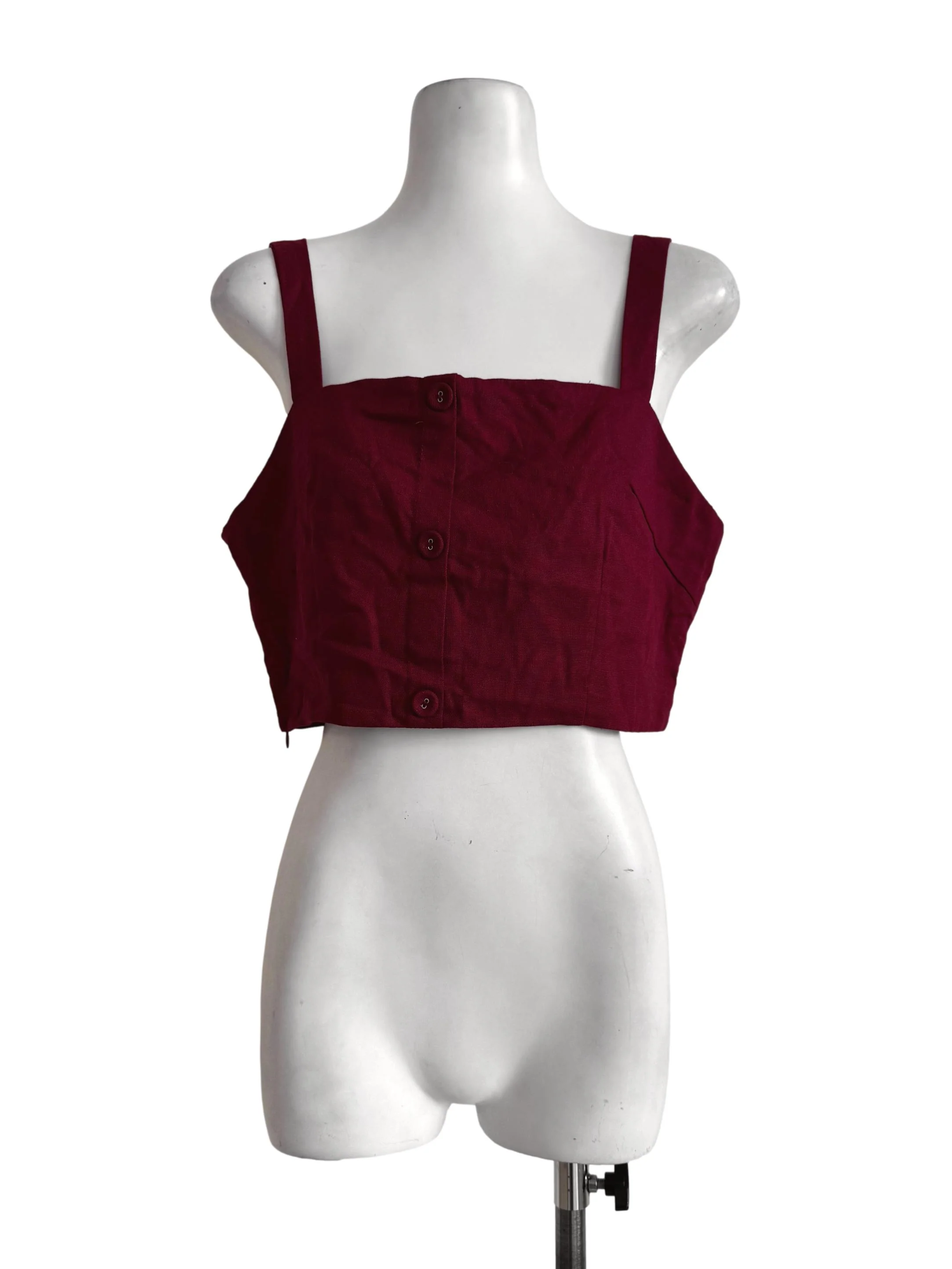 Maroon Front Button Bralet YHF