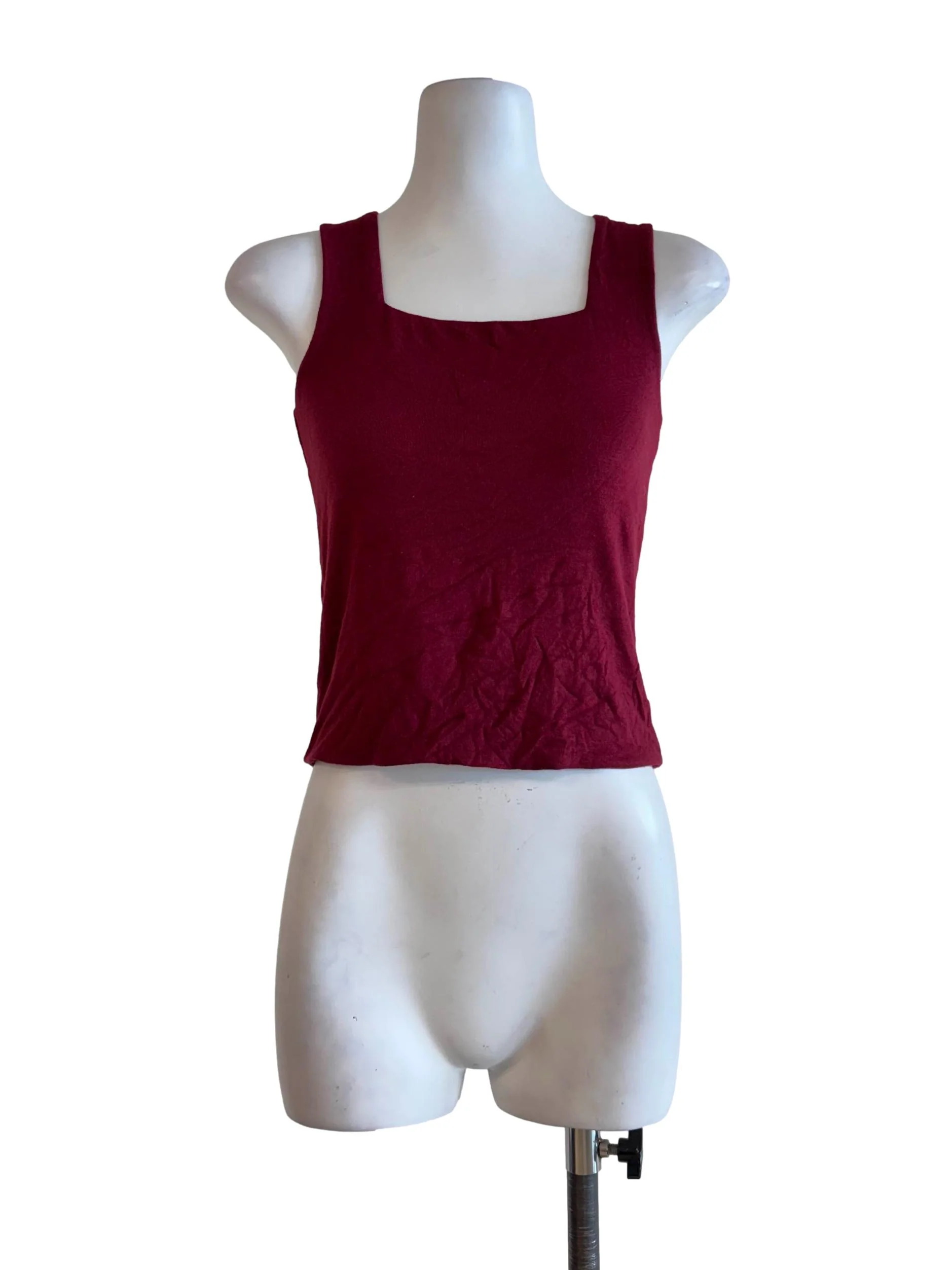Maroon Jewel Neck Cut Shirt