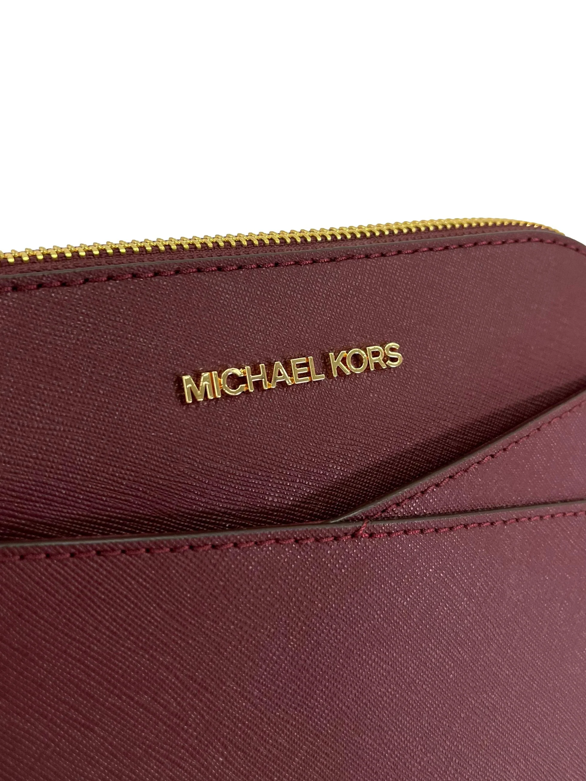 Maroon Leather Jet Set Travel Crossbody Bag CSN - Image 2