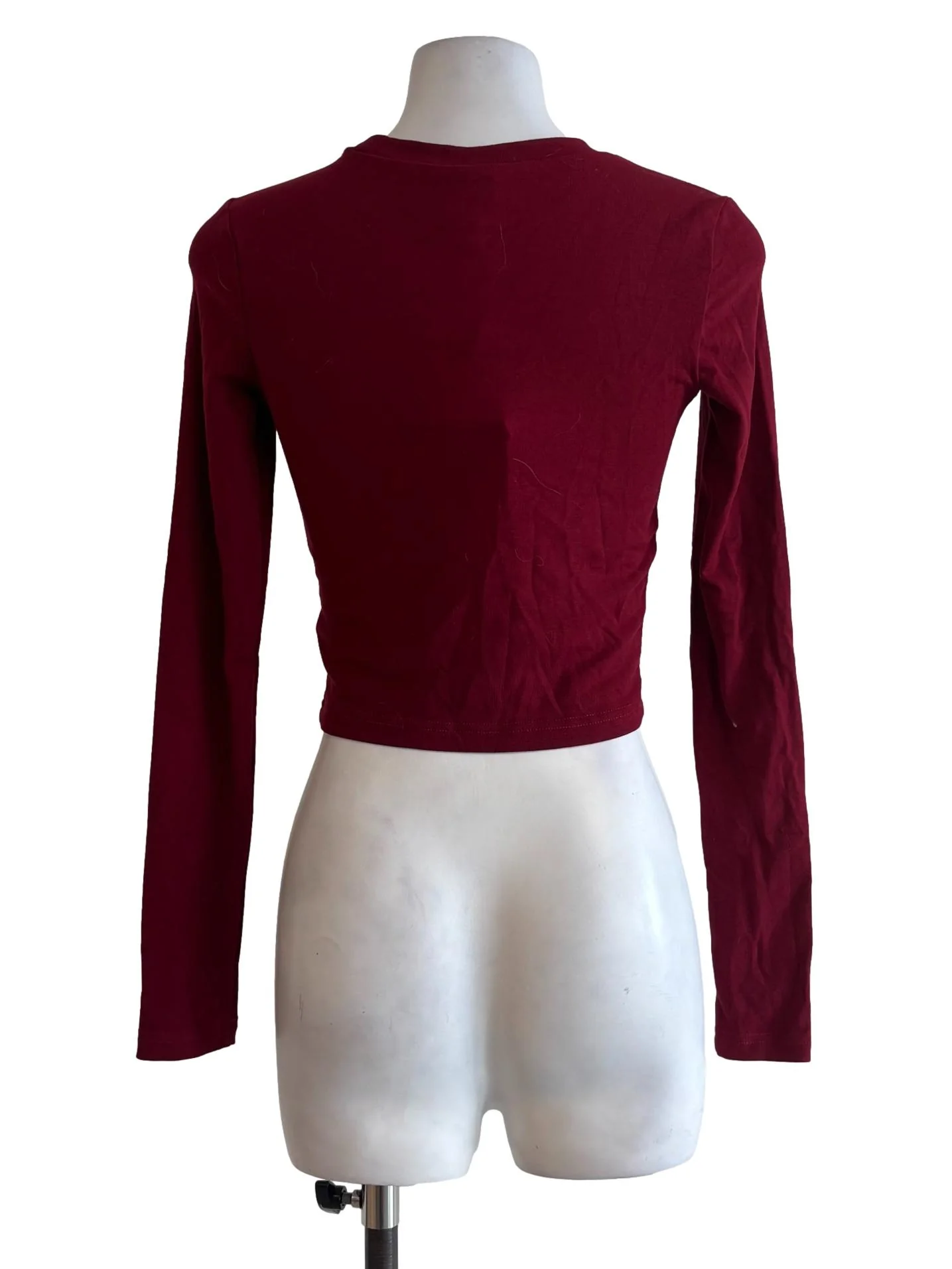 Maroon Longsleeve Ribbed Top - Image 2
