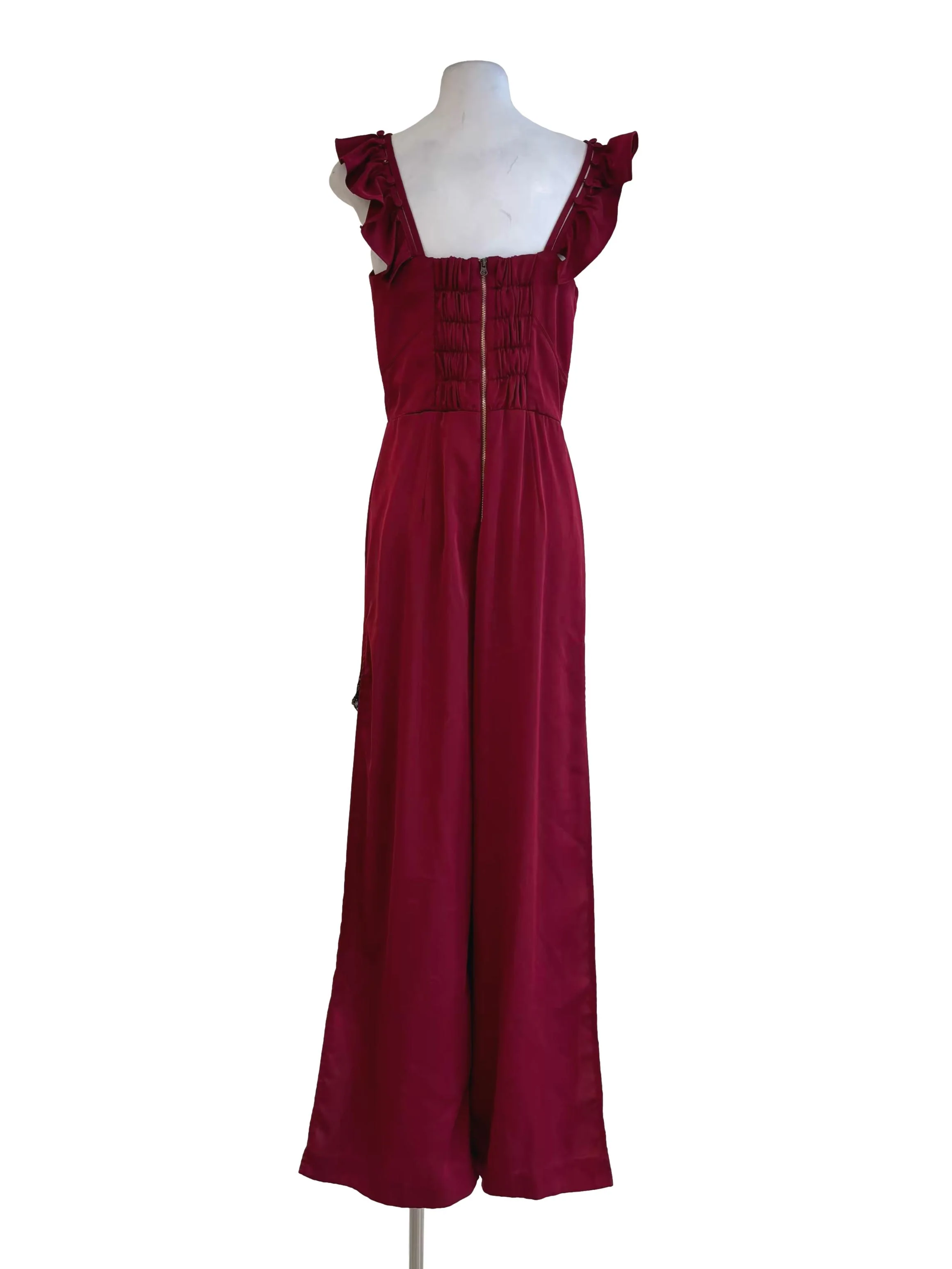 Maroon Sleeveless Slit Leg Jumpsuit - Image 2