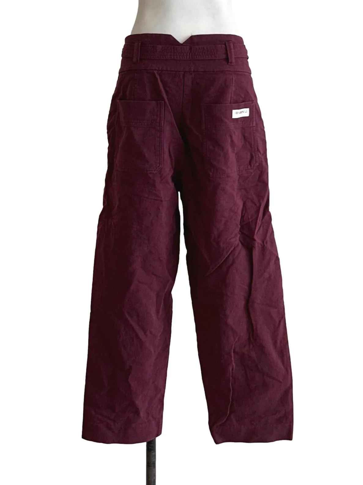 Maroon Tie Waist Wide Leg Pants - Image 2