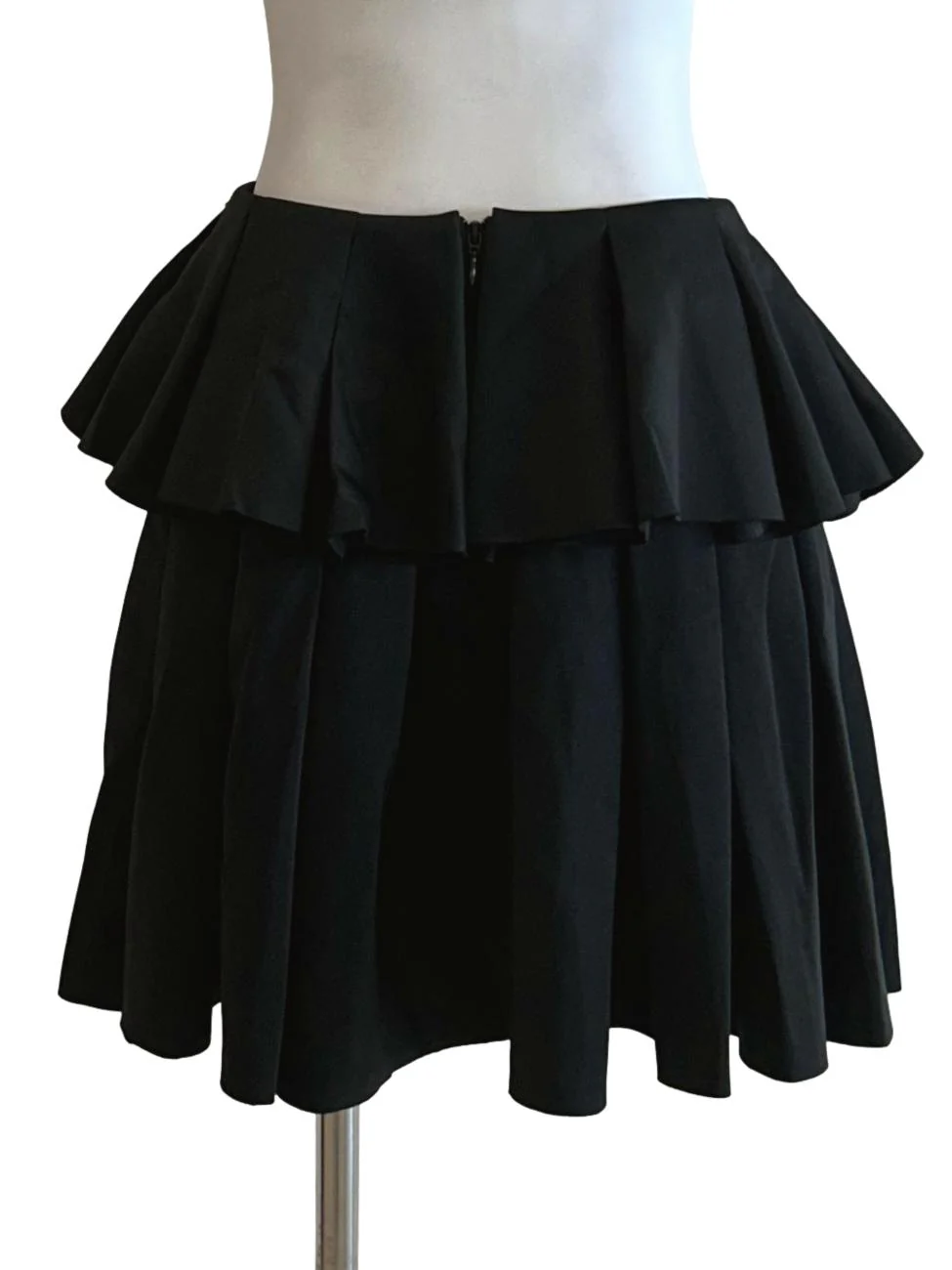 Matte Black Layered Pleat Skirt LB - Image 2