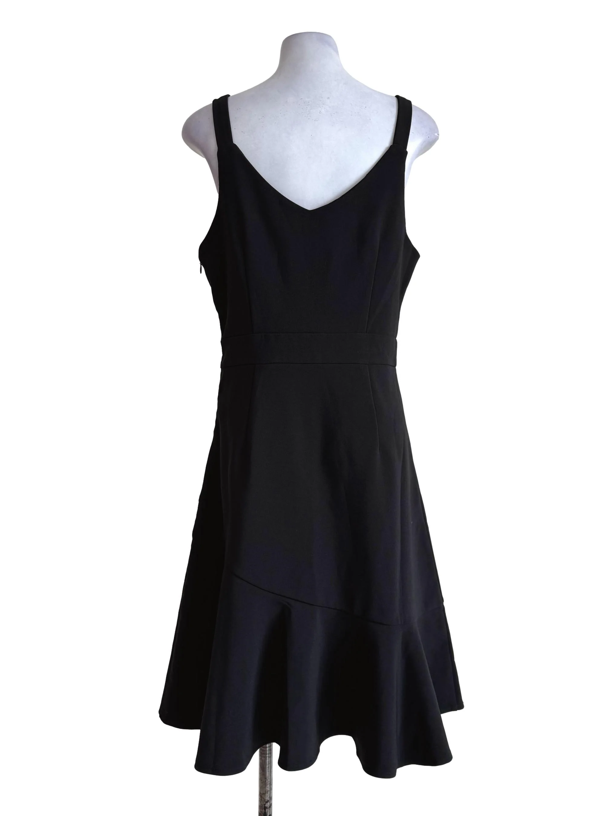 Matte Black Sleeveless Empire Dress - Image 2