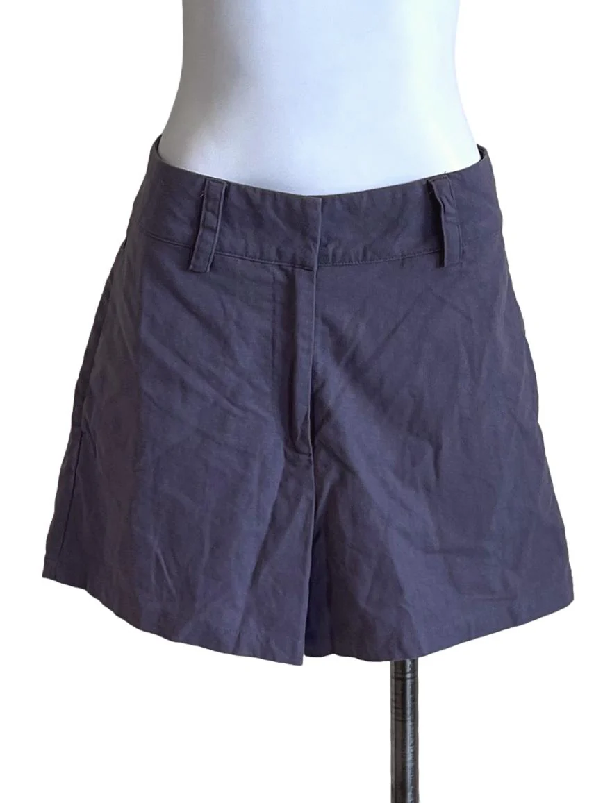 Mauve Purple Linen Short Pants LB