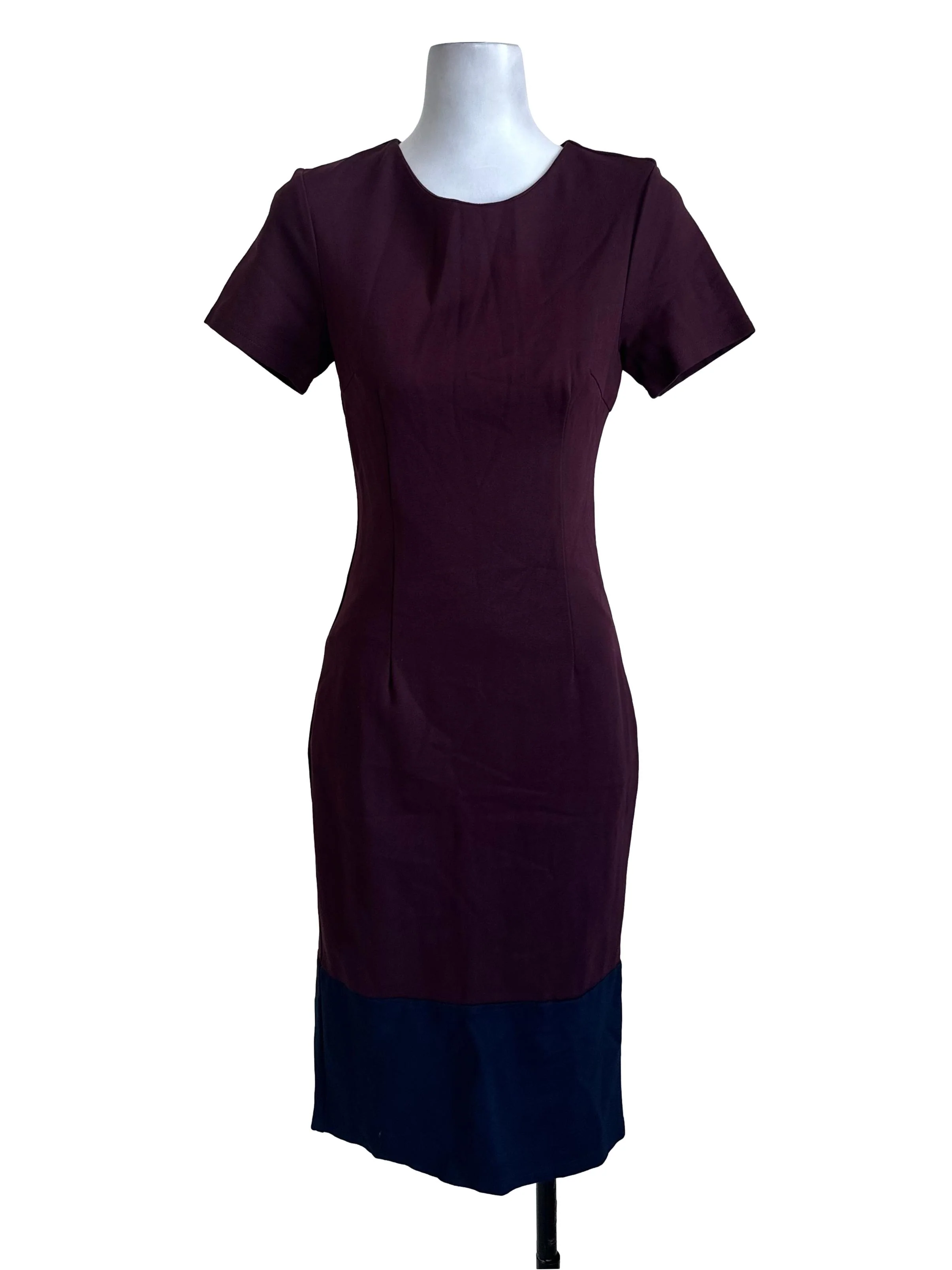 Mauve Purple Short Sleeve Sheath Dress
