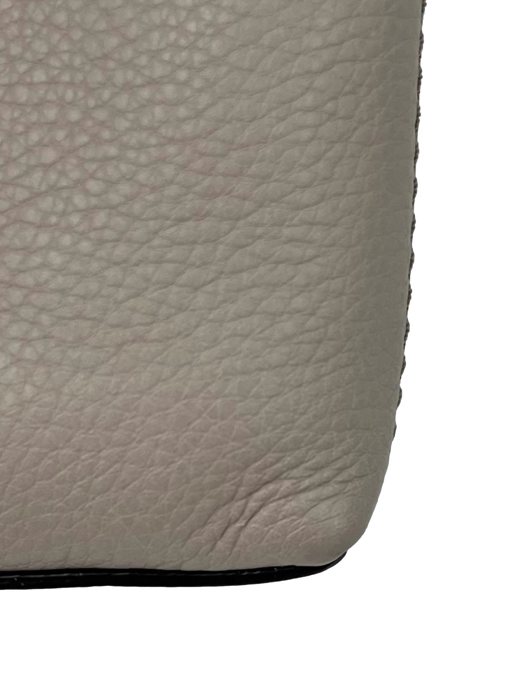Taupe Pebbled Leather Clutch with Tassel - Image 9