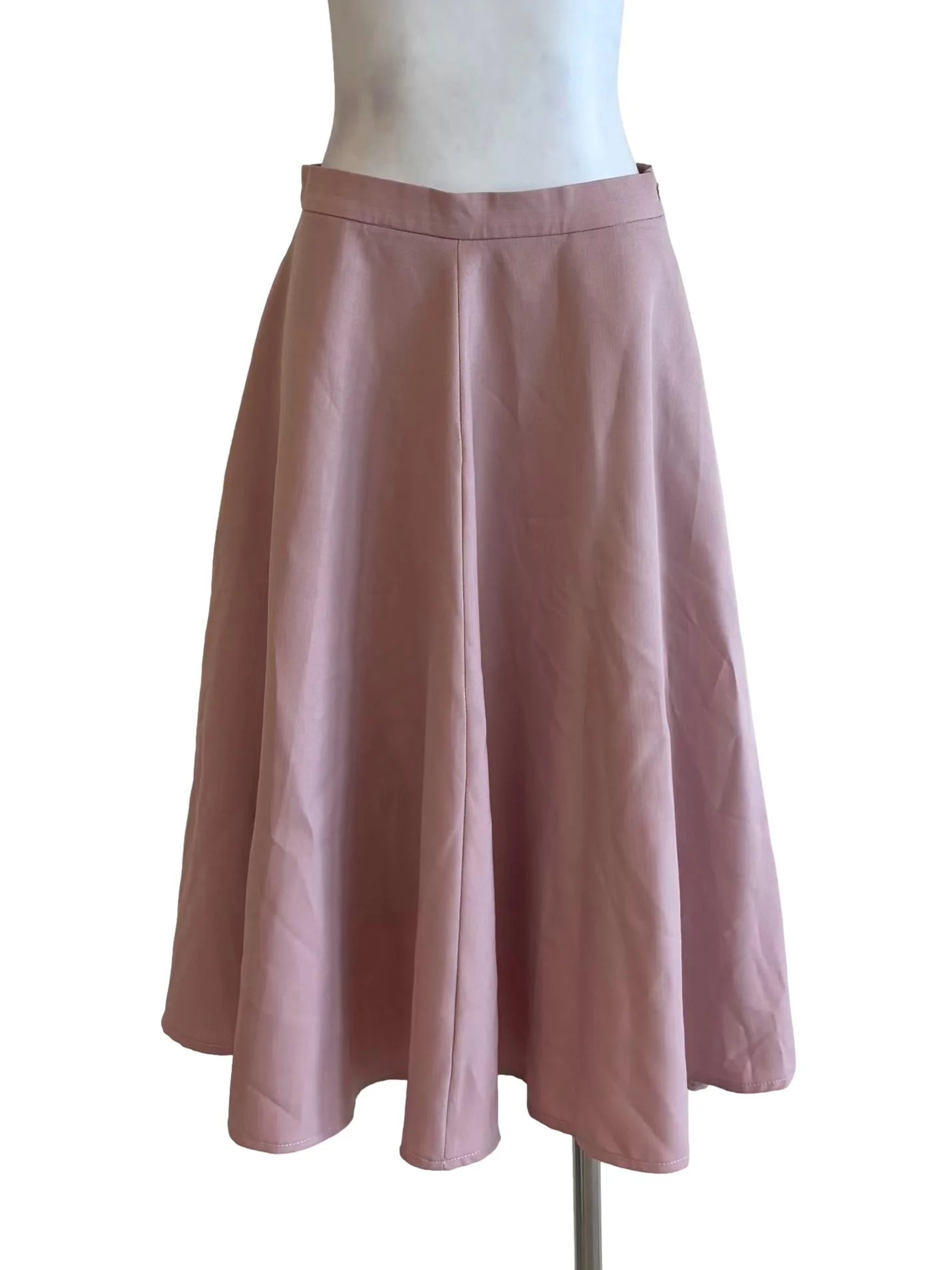 Melon Pink Flare Midi Skirt