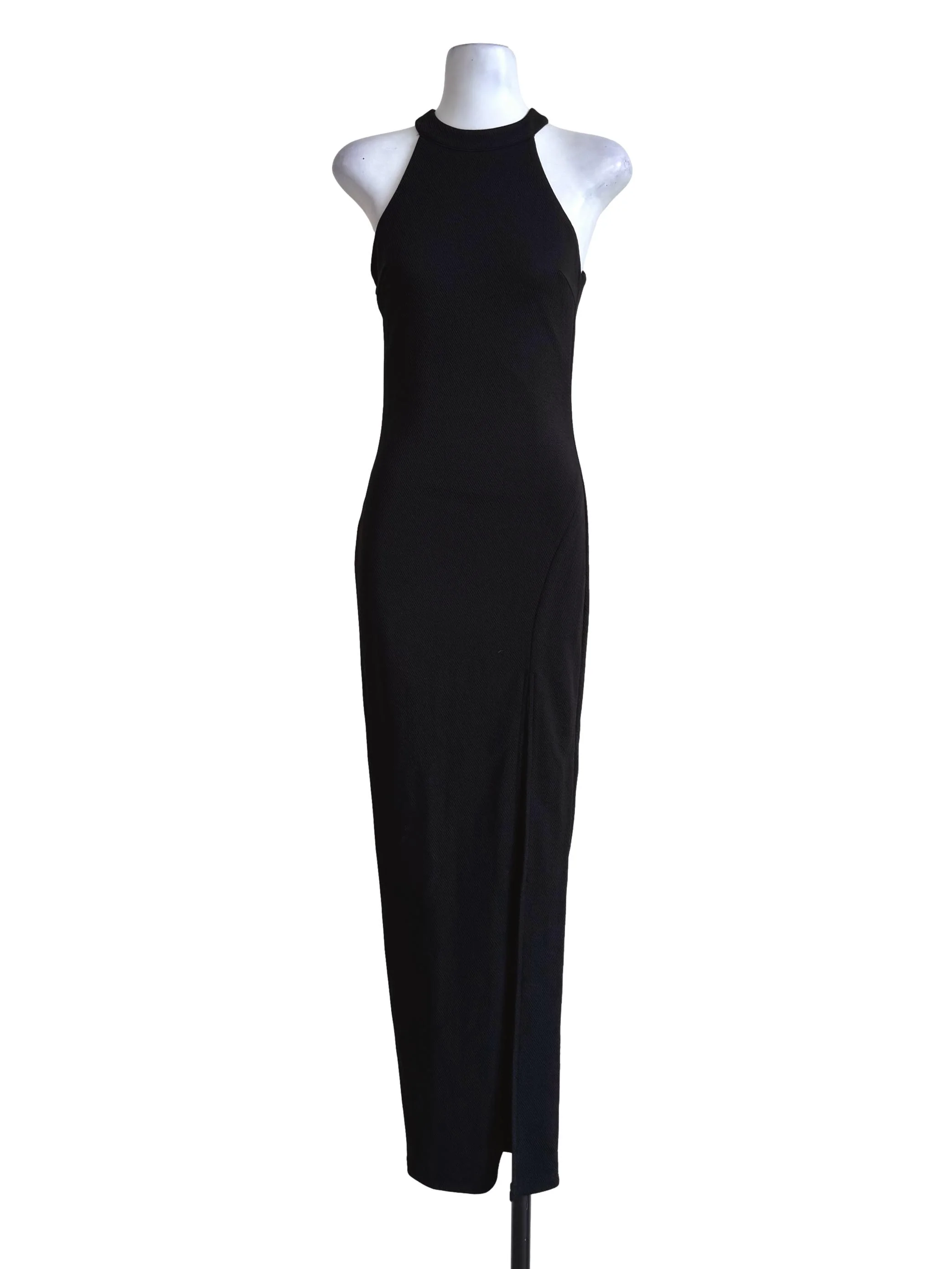 Metal Black Bare Back Bodycon Dress