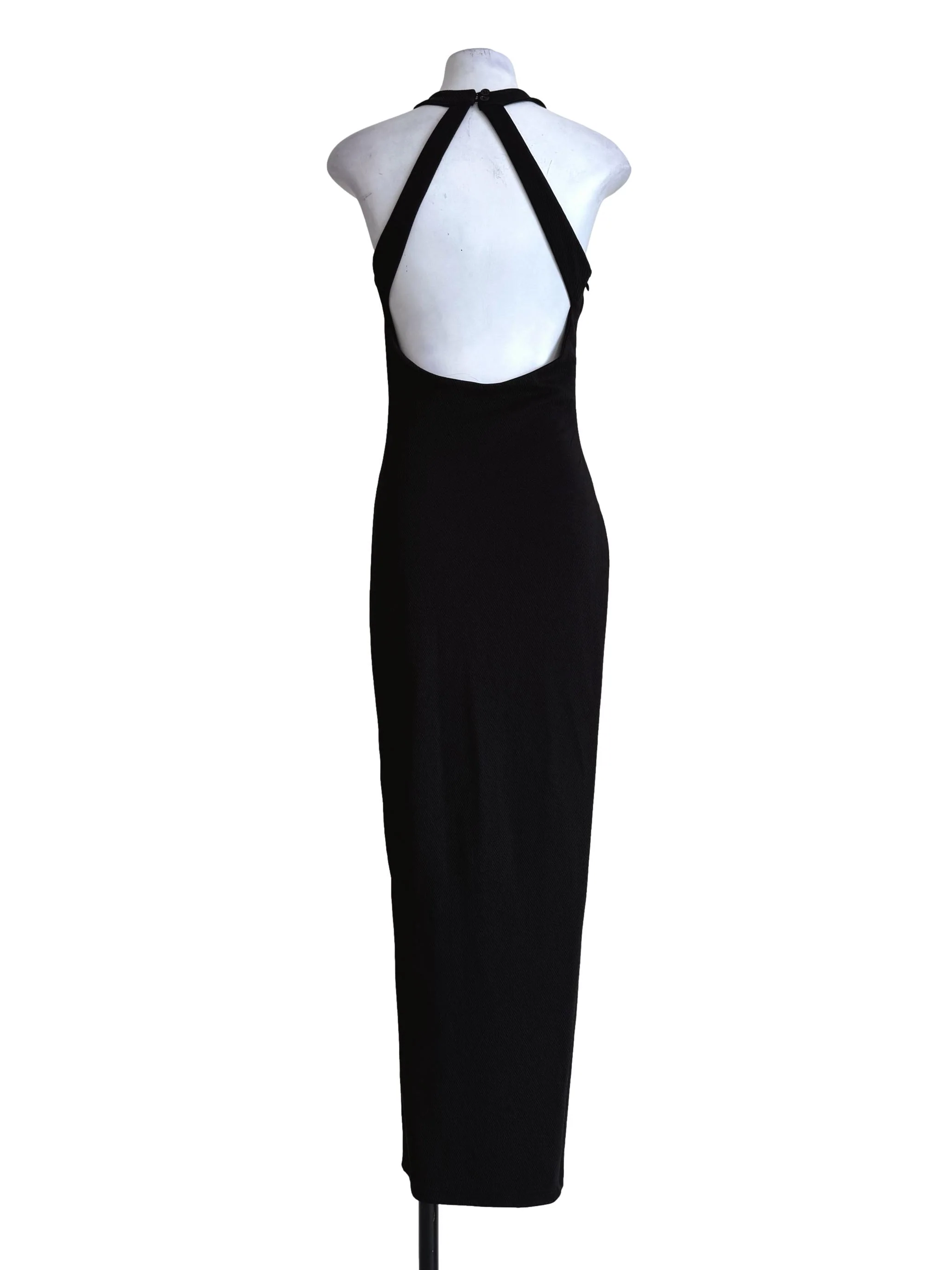 Metal Black Bare Back Bodycon Dress - Image 2