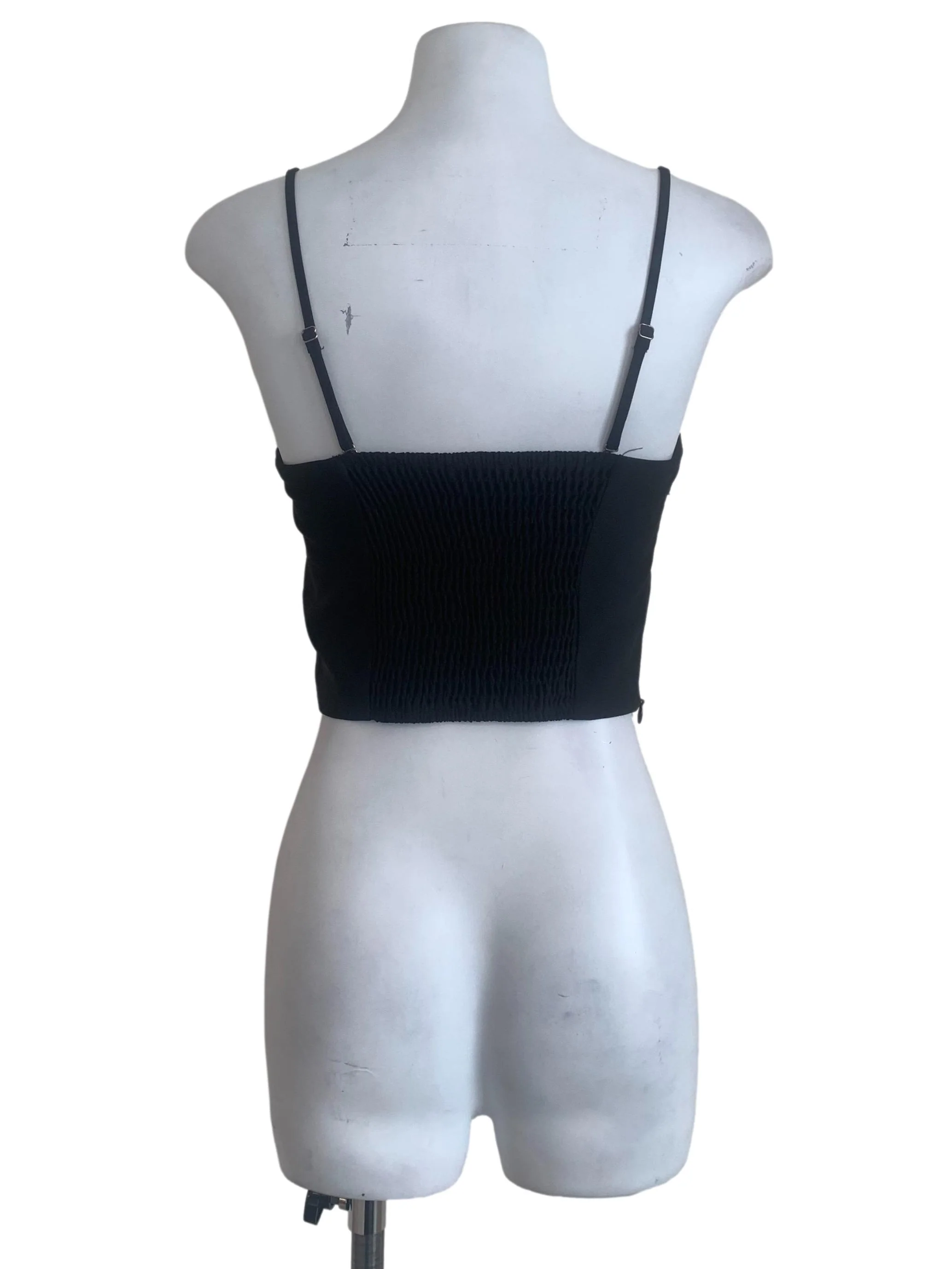 Metal Black Spaghetti Strap Corset Top - Image 2