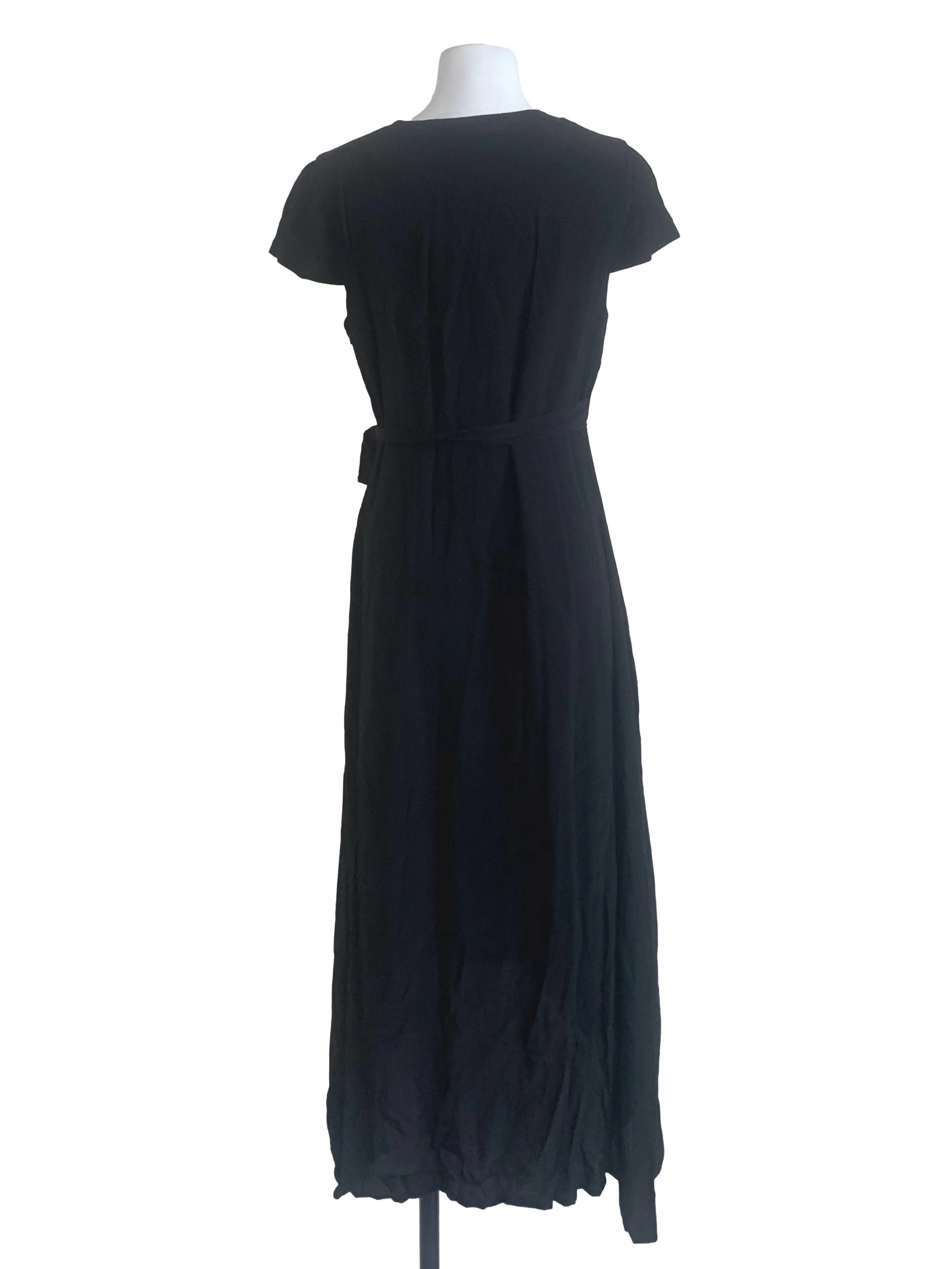 Midnight Black Deep V Neck Dress TEM - Image 2