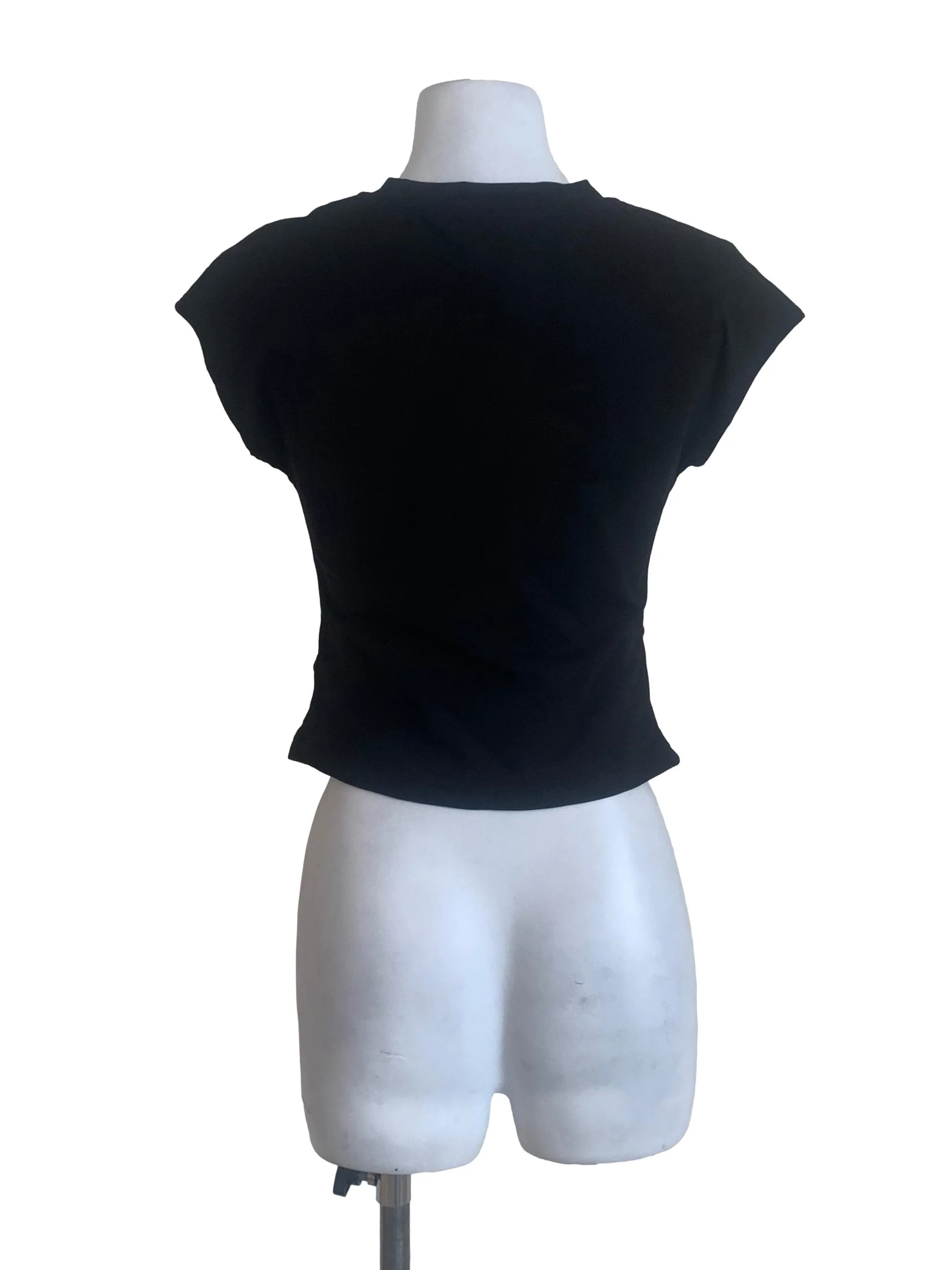 Midnight Black Drop Shoulder Top - Image 2